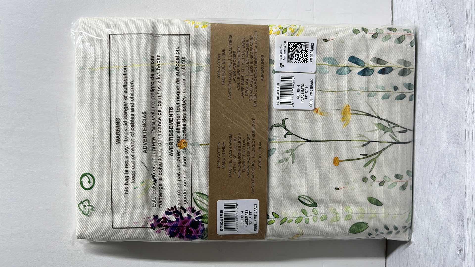 Photo 3 of NEW MAISON D’ HERMINE SET OF 4 BOTANICAL FRESH 100% COTTON CLOTH PLACEMATS 13” X 19” #PM010AA02