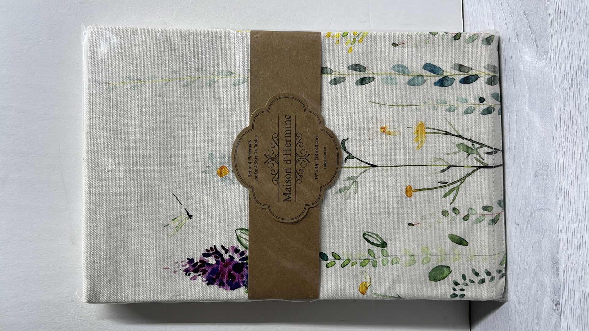 Photo 1 of NEW MAISON D’ HERMINE SET OF 4 BOTANICAL FRESH 100% COTTON CLOTH PLACEMATS 13” X 19” #PM010AA02