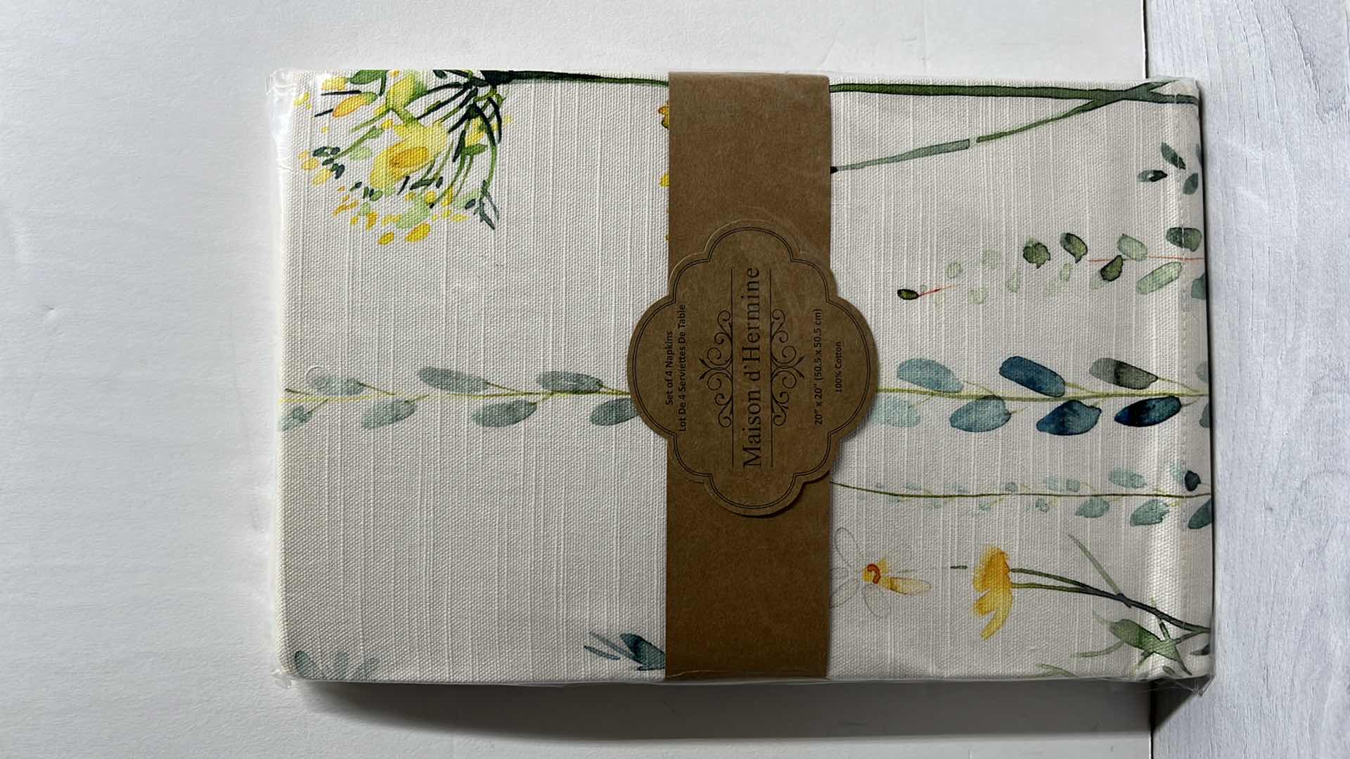 Photo 1 of NEW MAISON D’ HERMINE SET OF 4 BOTANICAL FRESH 100% COTTON CLOTH NAPKINS 20” X 20” #NA010AA01