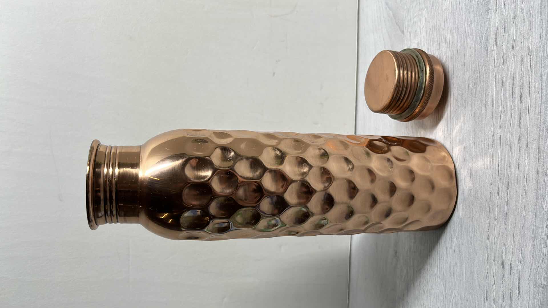 Photo 2 of CRETONI COPPERLIN PURE COPPER WATER BOTTLE W HONEYCOMB DIAMOND STYLE & SEAMLESS LEAK PRO 11”