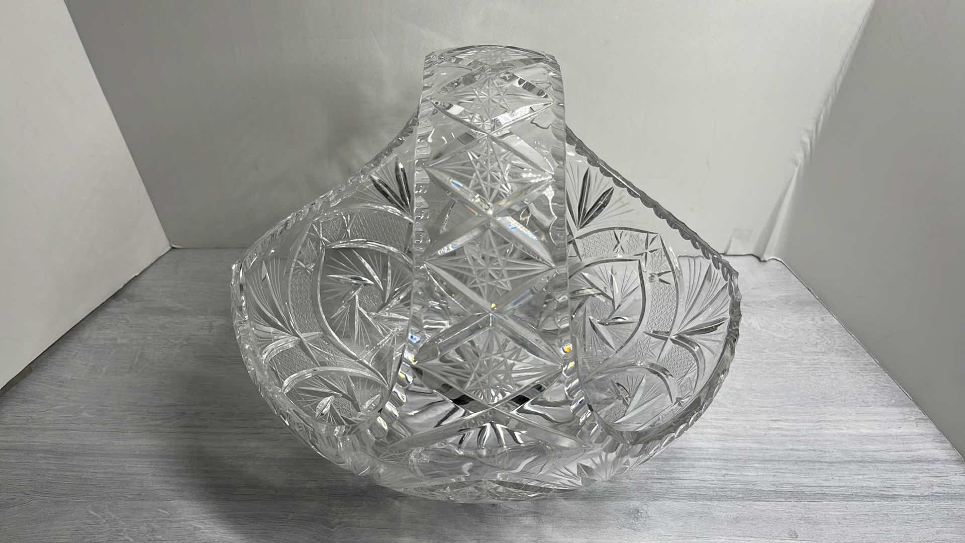 Photo 3 of VINTAGE CRYSTAL DECORATIVE BASKET 11.25” X 14.25” H13”