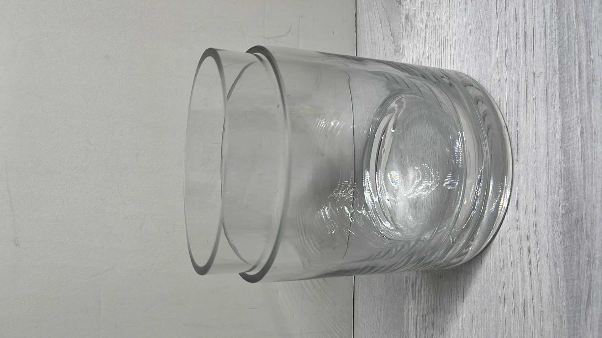 Photo 4 of GLASS CYLINDER VASES  5.25” X 5.25” H6.5” (2)