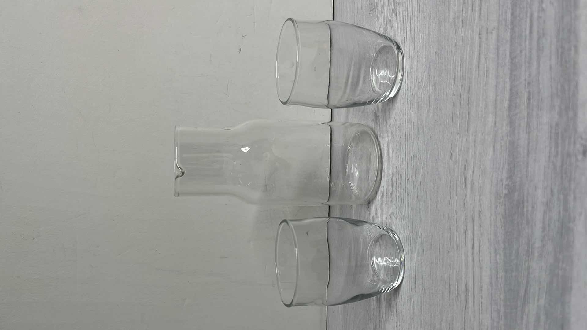 Photo 1 of MINI 6" GLASS CARAFE & GLASSES (3 PCS)