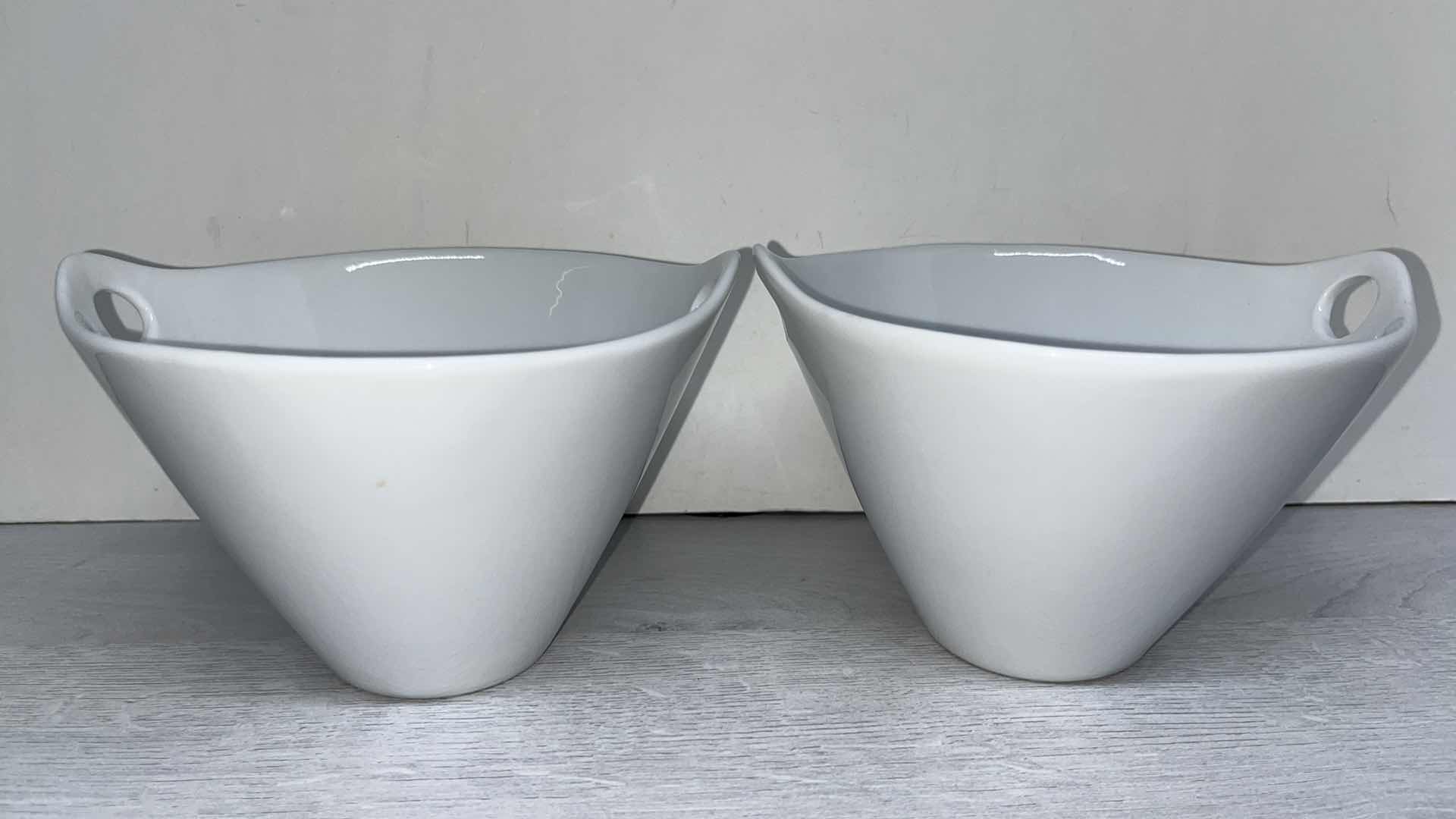 Photo 1 of CRATE & BARREL PORCELAIN KAI 6” NOODLE BOWL, 6” X 4” (2)