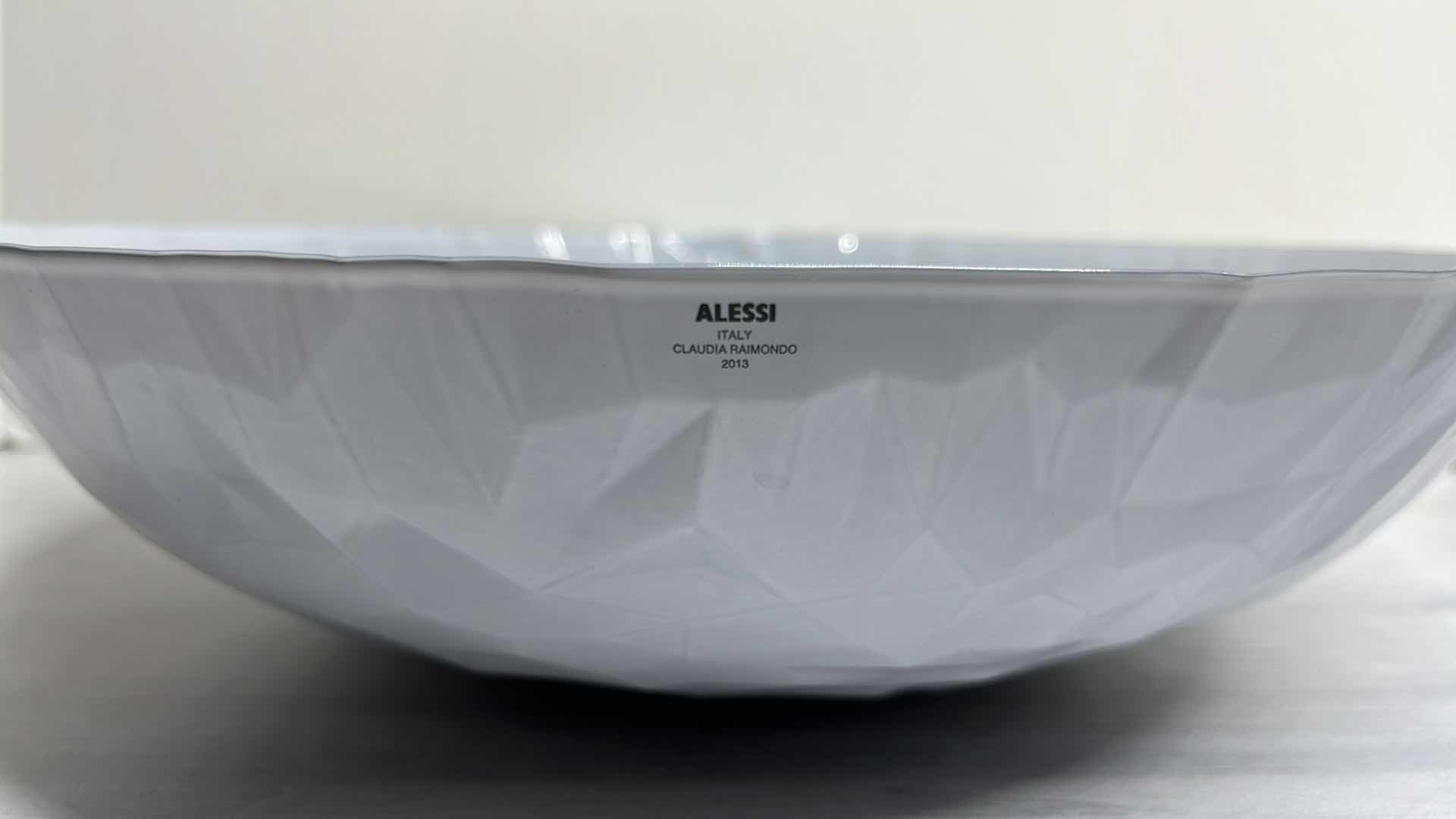 Photo 3 of ALESSI JOY “CLAUDIA RAIMONDO” CENTERPIECE BOWL 14” X 3.5”MILKY WHITE #6307