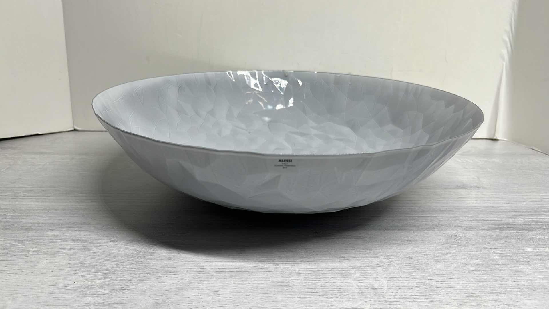 Photo 1 of ALESSI JOY “CLAUDIA RAIMONDO” CENTERPIECE BOWL 14” X 3.5”MILKY WHITE #6307