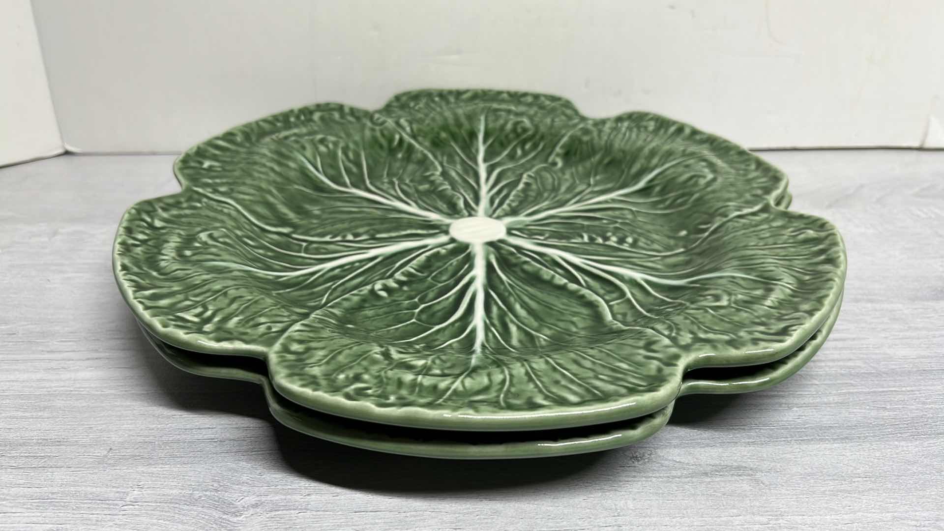 Photo 2 of BORDALLO PINHEIRO CABBAGE 12” CHARGER PLATE (2)