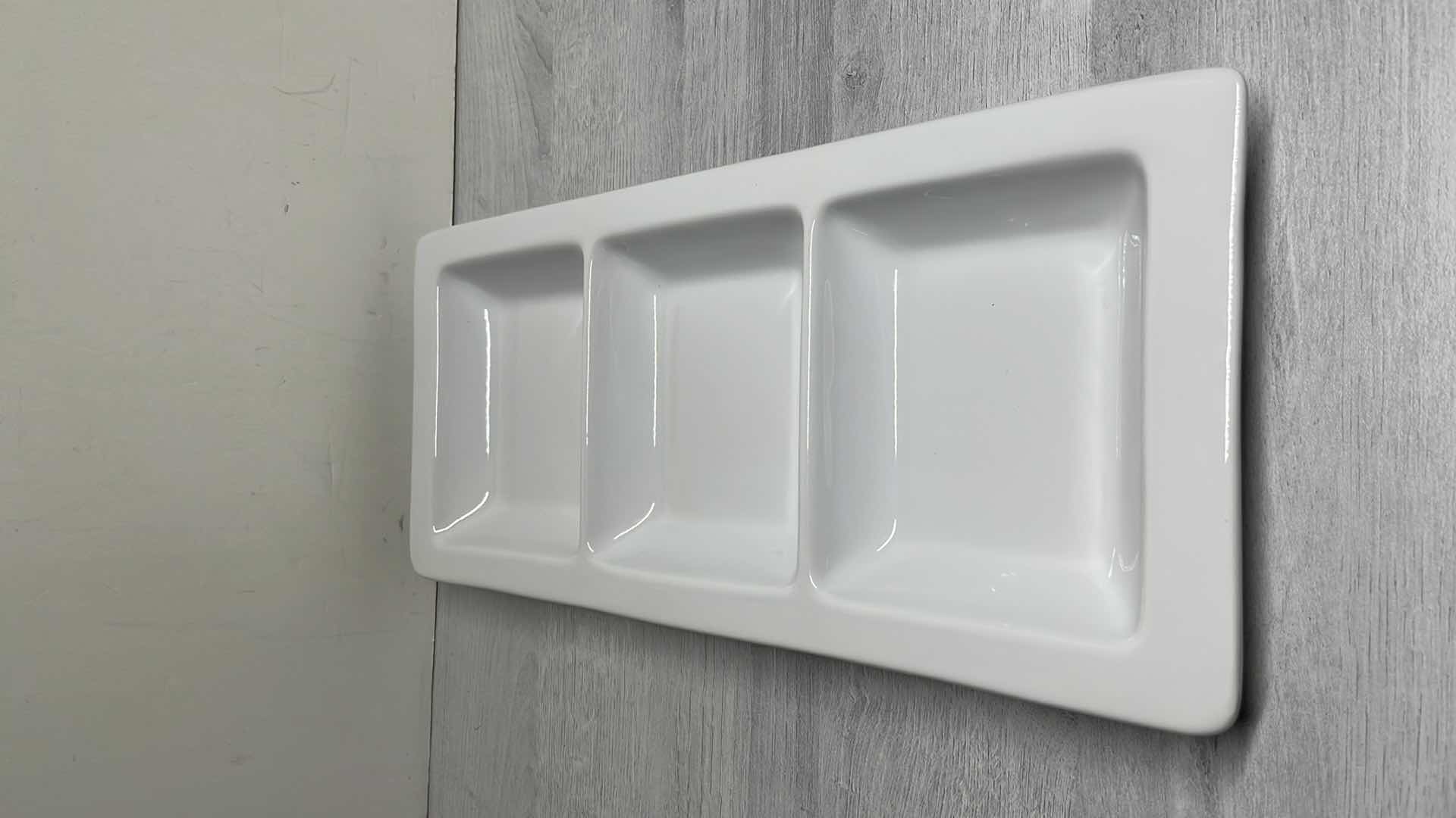 Photo 2 of TARGET HOME WHITE DIVIDED CERAMIC TRAY 7.25” X 16.5” H 1.5”