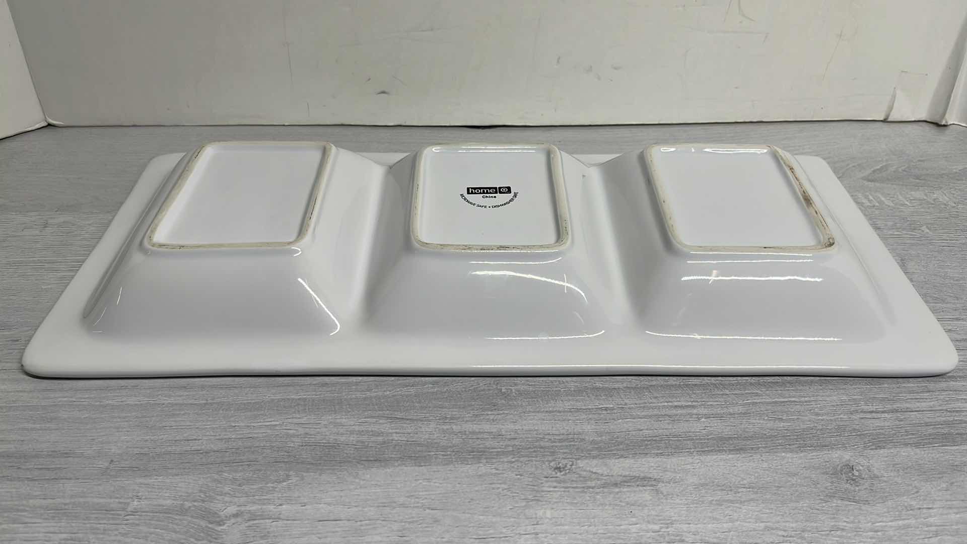 Photo 3 of TARGET HOME WHITE DIVIDED CERAMIC TRAY 7.25” X 16.5” H 1.5”