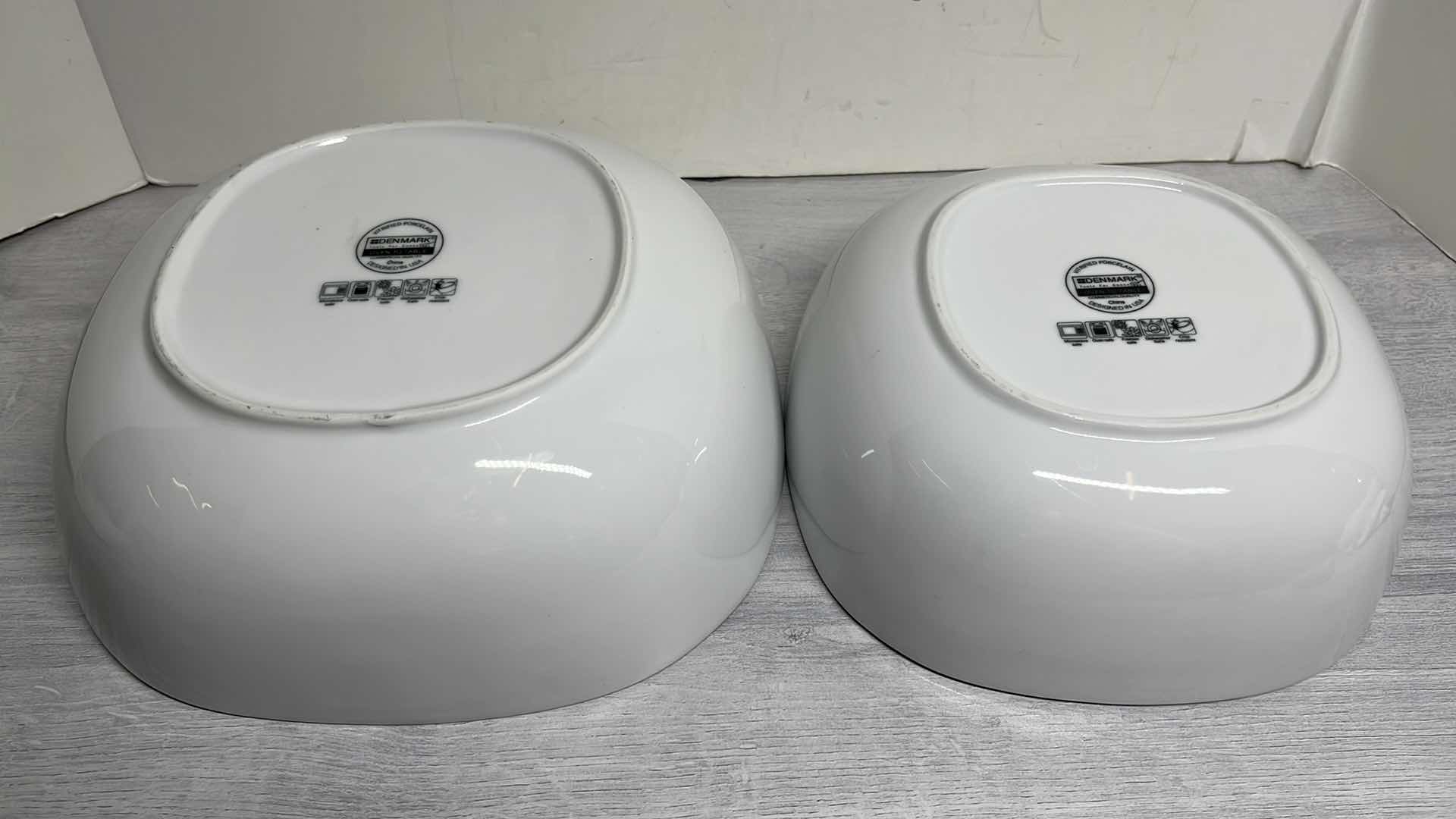 Photo 4 of DENMARK TOOLS FOR COOKS 2-PC WHITE STONEWARE PORCELAIN DISHES 10.25” X 10.75” & 8.75” X 9”