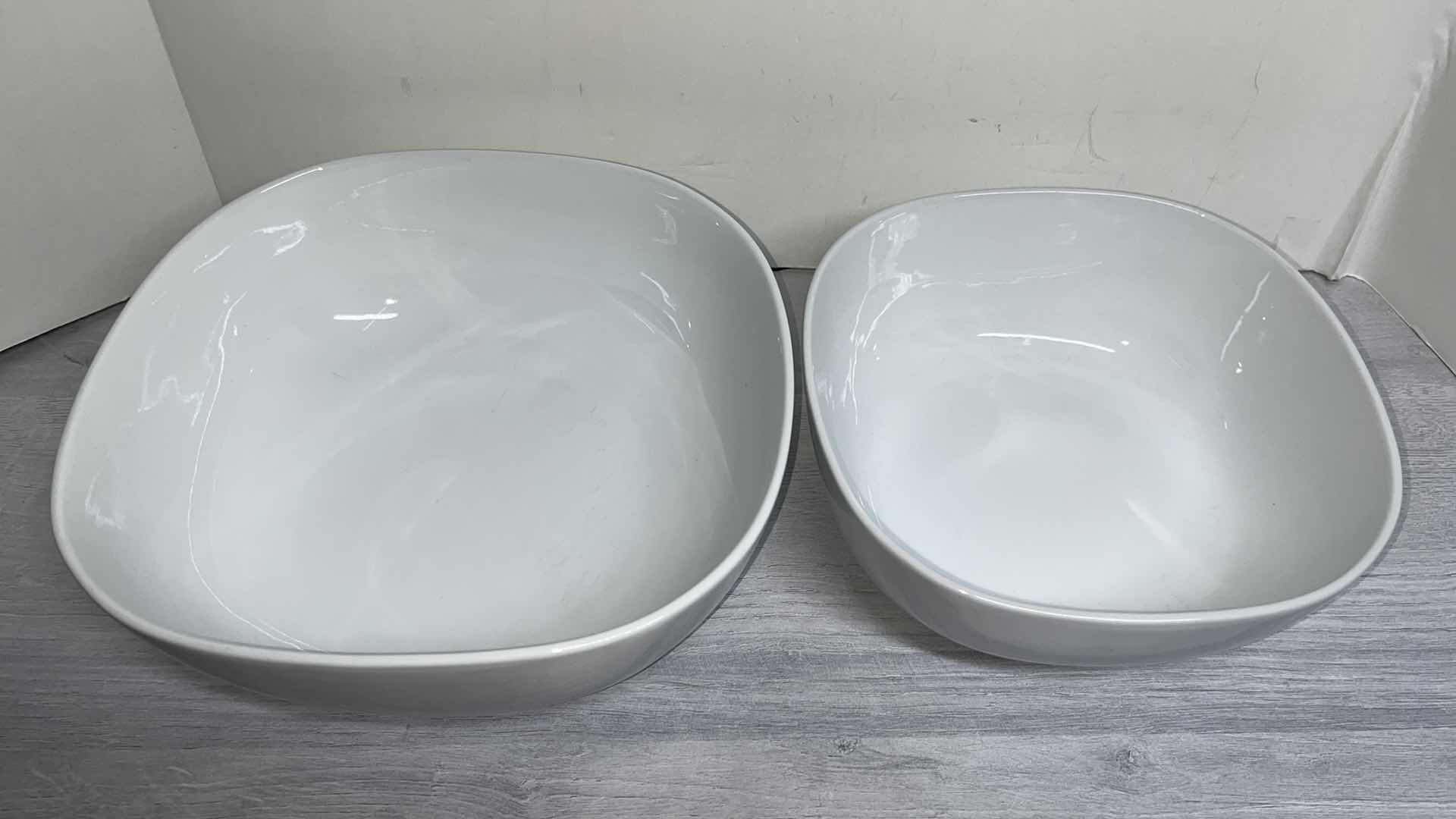 Photo 3 of DENMARK TOOLS FOR COOKS 2-PC WHITE STONEWARE PORCELAIN DISHES 10.25” X 10.75” & 8.75” X 9”