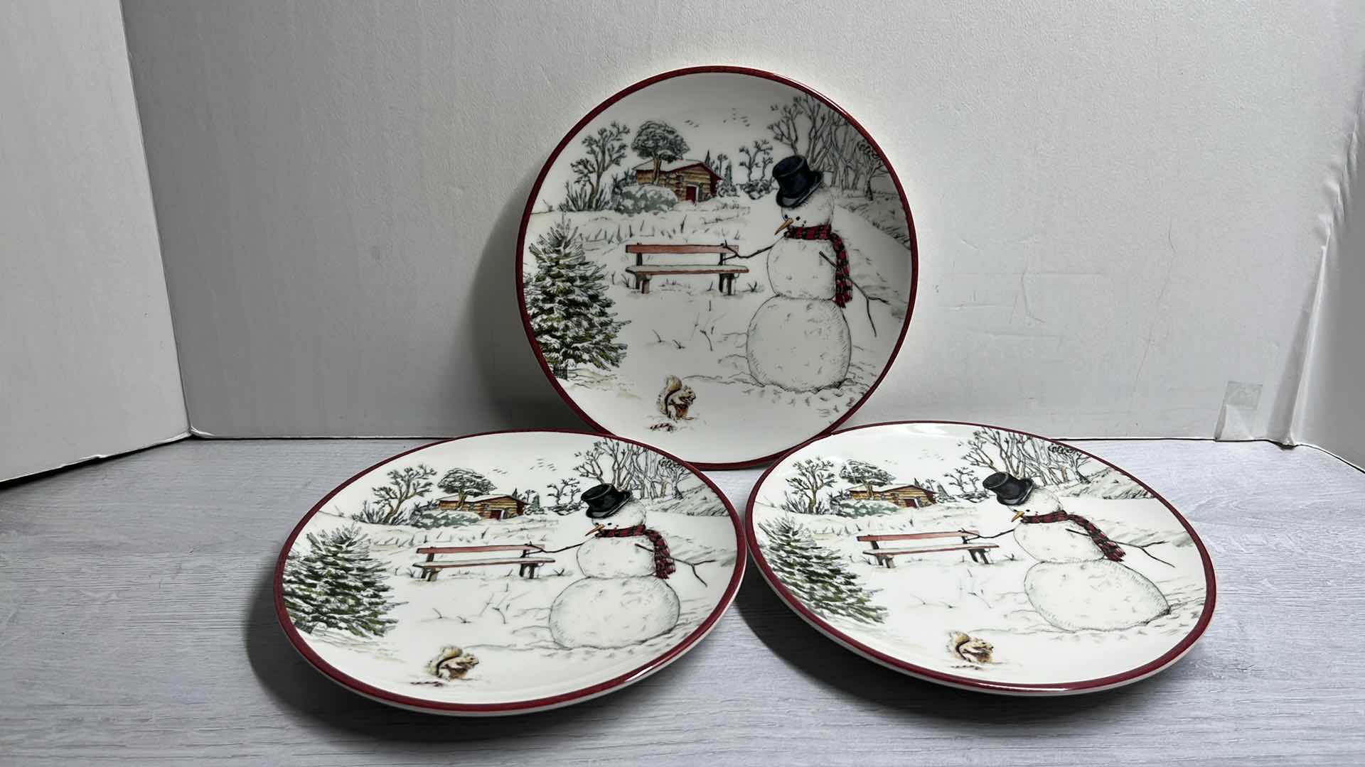 Photo 9 of WILLIAMS SONOMA SNOWMAN COLLECTION 8” SALAD PLATES (12)