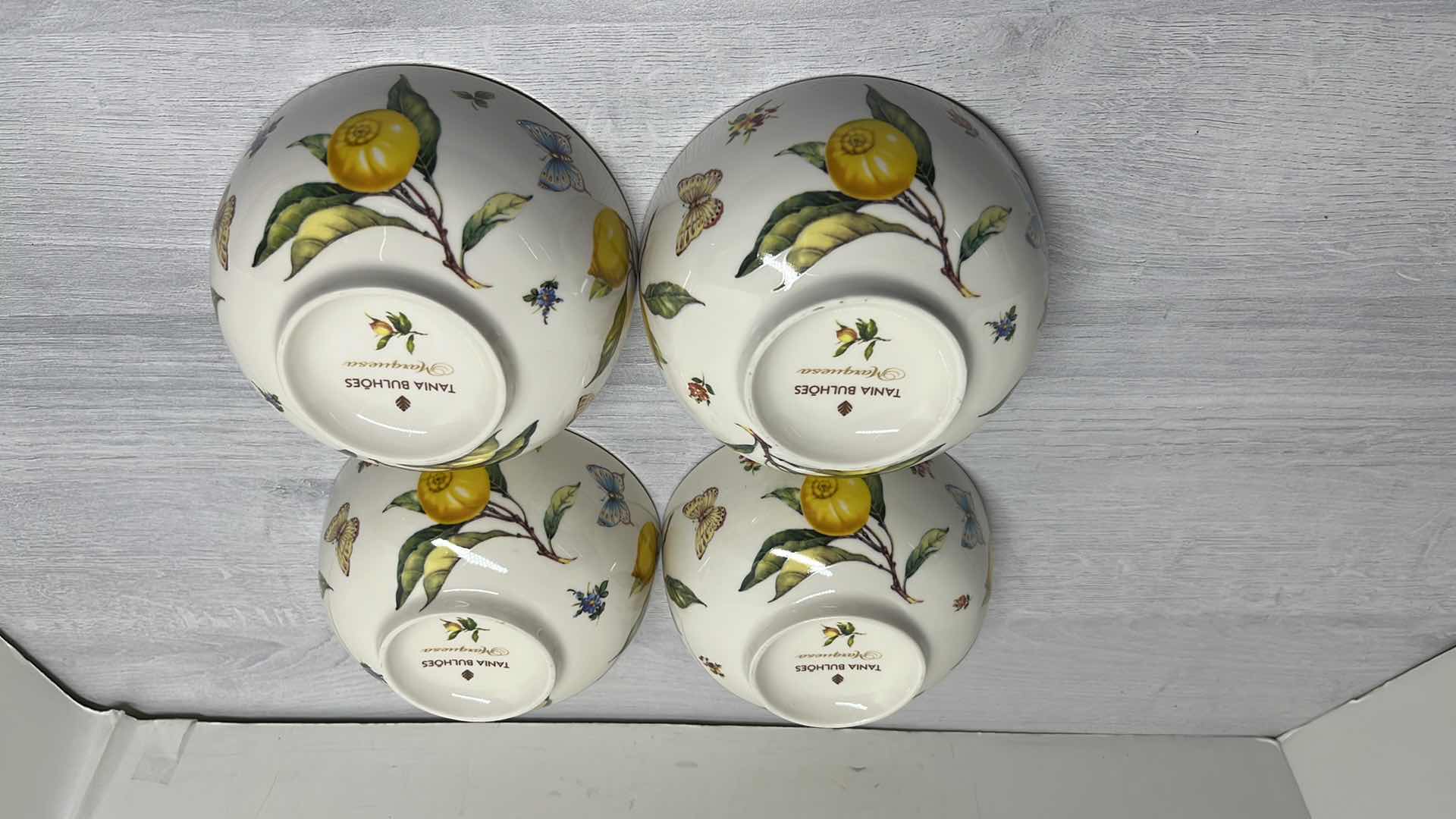 Photo 4 of TANIA BULHOES MARQUESA COLLECTION PORCELAIN BOWL 5.75” X 2.9” (4)