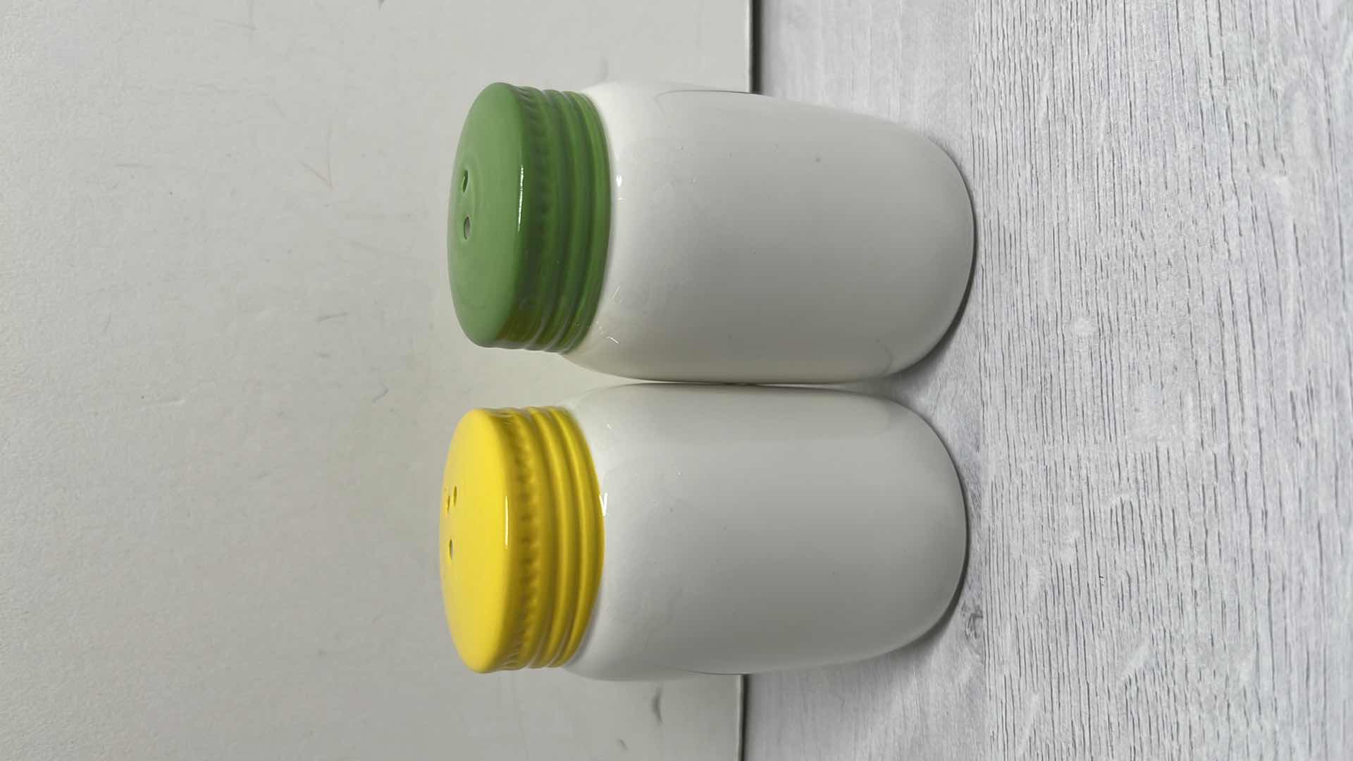 Photo 3 of LEMON DECOR SALT & PEPPER SHAKERS & 2 PACKS OF CASPARI CITRON 3-PLY NAPKINS (15 CT PER PACK)