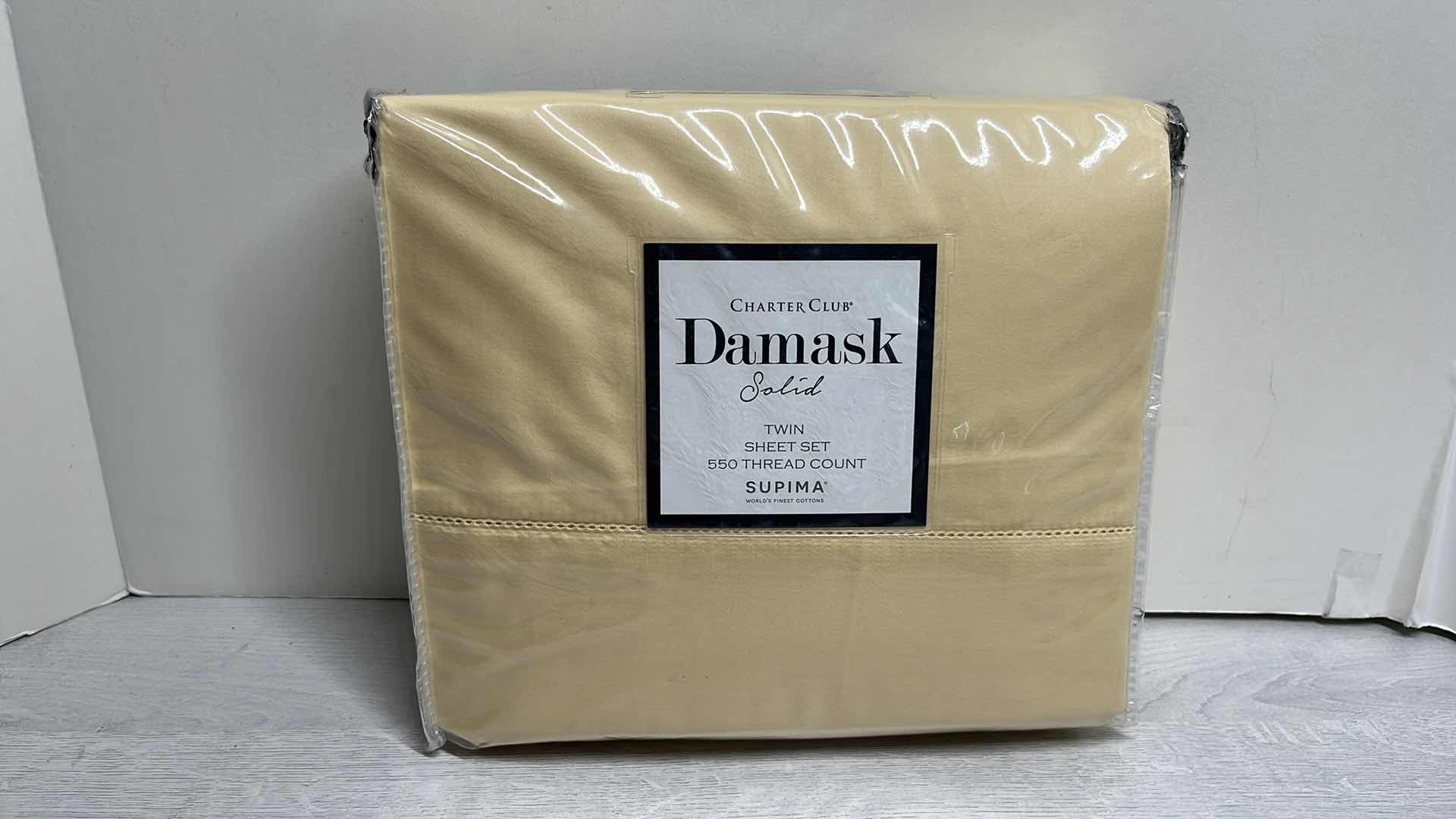 Photo 1 of NEW CHARTER CLUB DAMASK COLLECTION TWIN SHEET SET 550 THREAD COUNT SUPIMA