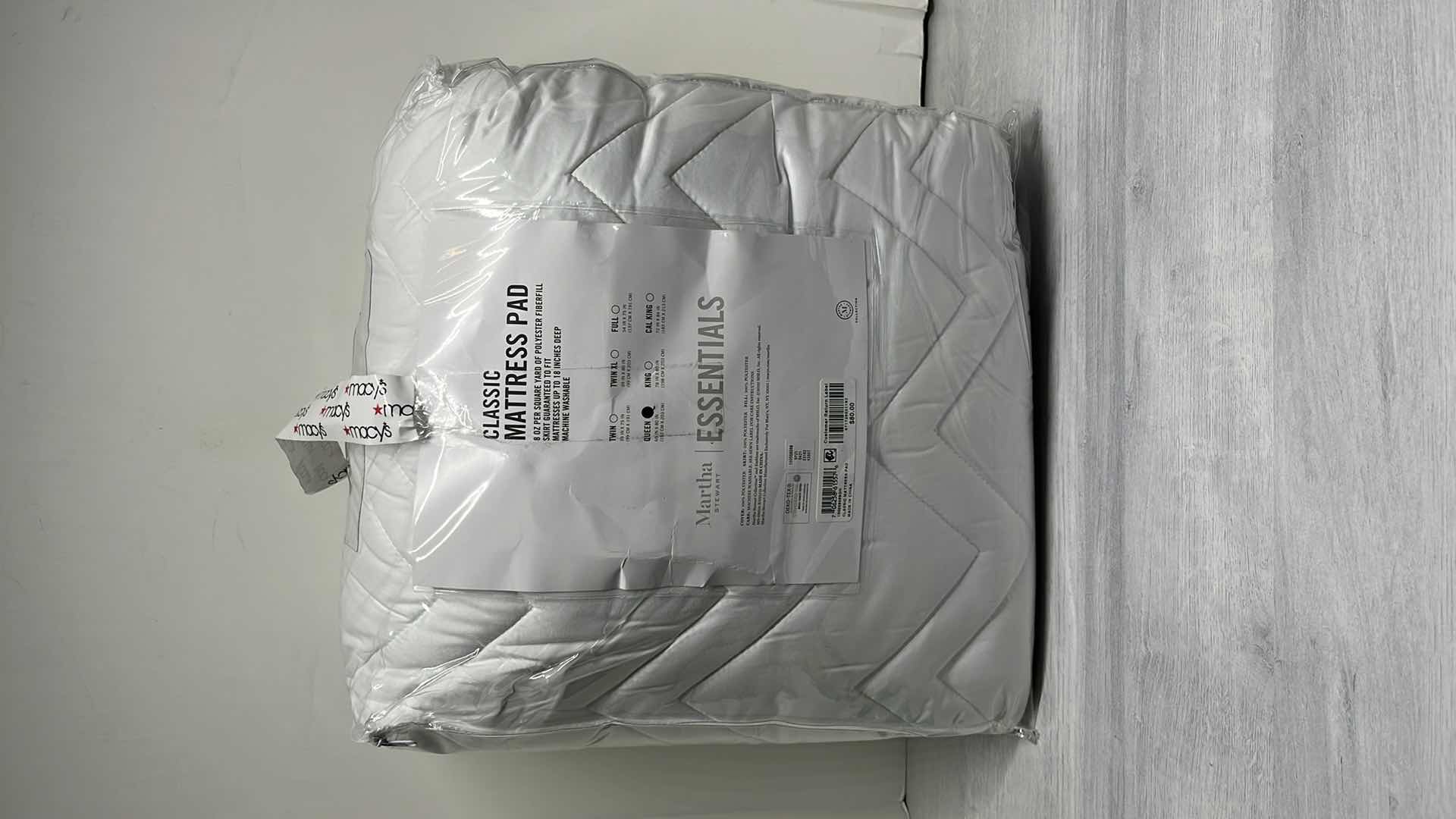 Photo 1 of NEW MARTHA STEWART ESSENTIALS CLASSIC QUEEN SIZE MATTRESS PAD