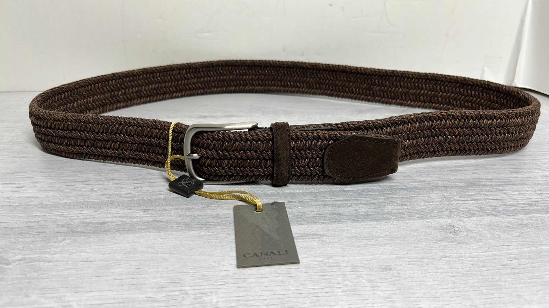 Photo 2 of NEW CANALI MENS BROWN CABLE CALFSKIN BELT, MADE IN ITALY SIZE 110 (US 40)