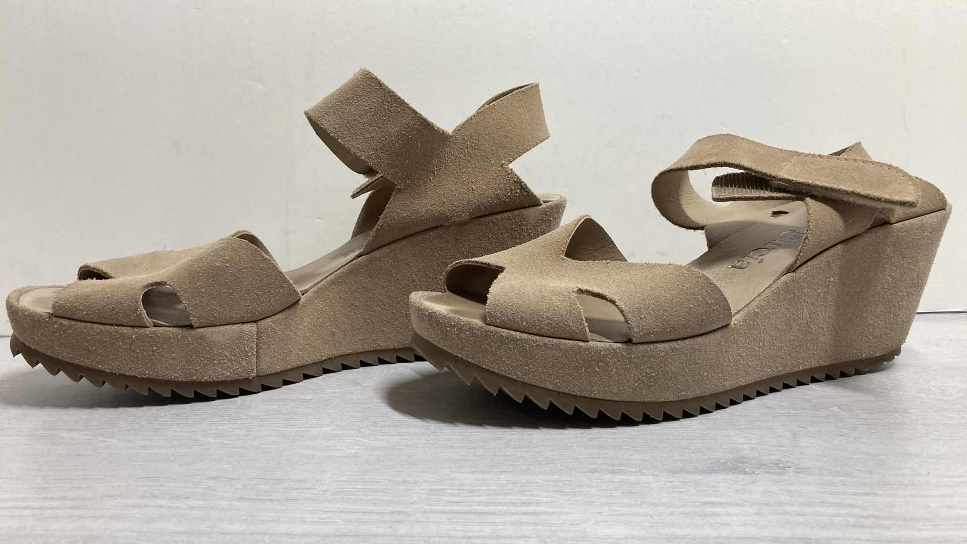 Photo 3 of PEDRO GARCIA BEIGE SUEDE WEDGES SIZE US 9/9.5