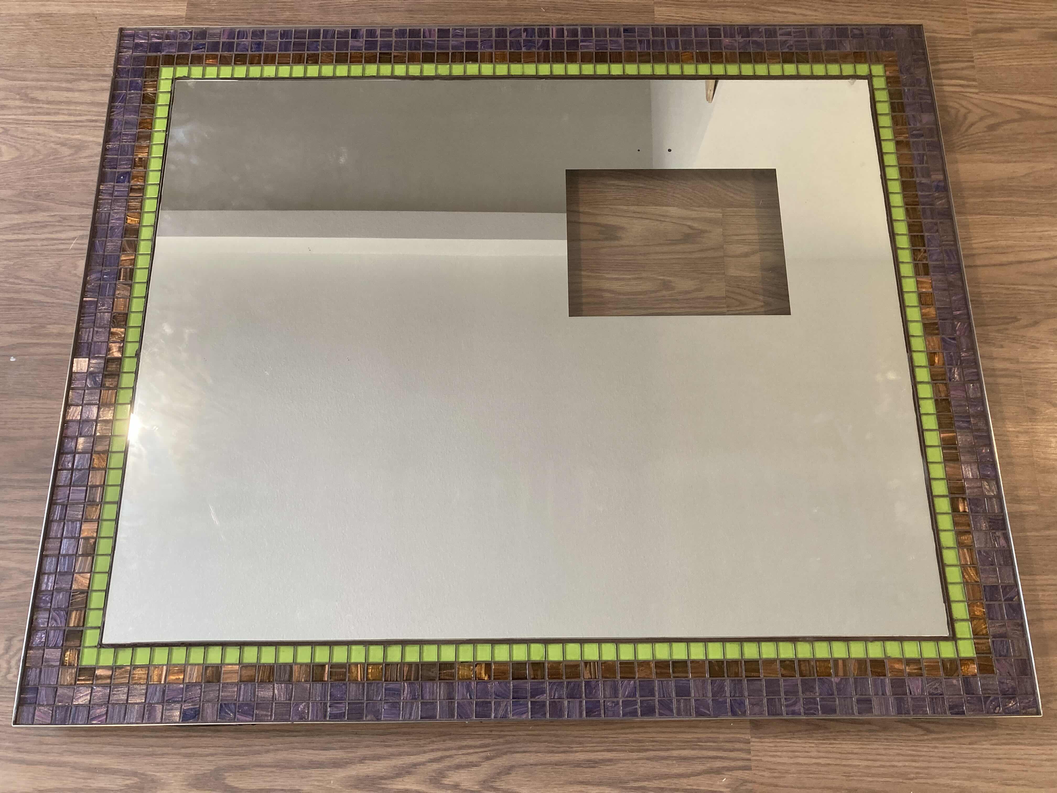 Photo 1 of ELECTRIC MIRROR CUSTOM MADE MOSAIC TILE FRAMED MIRROR W 14.5” TV SLOT (TV REMOVED) 47.75” X 2” H38.5”