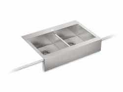 Photo 2 of NEW KOHLER VAULT DOUBLE BASIN APRON FRONT 36” STAINLESS STEEL SINK MODEL 3944-1-NA