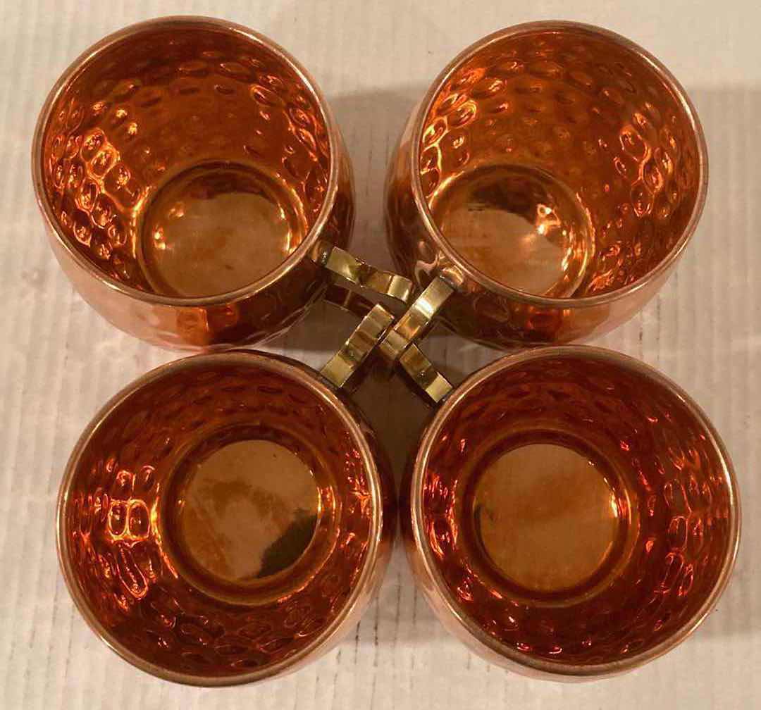 Photo 4 of COPPER BRASS HANDLED MOSCOW MULE MUGS 12FLOZ (4)