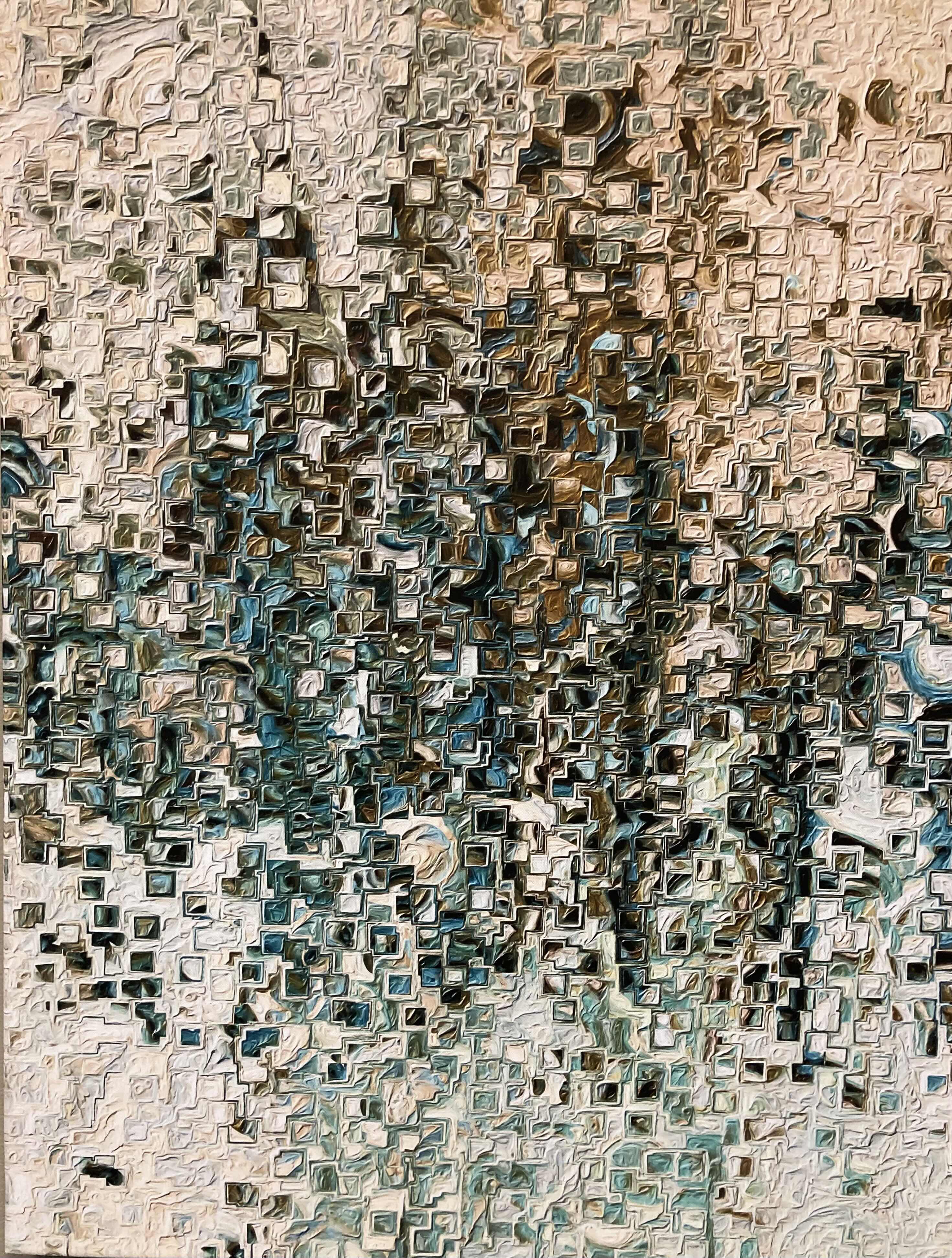Photo 4 of PIXELATED SHIMMER CANVAS ARTWORK BY MARK LAWERENCE 2013 60” X 36”