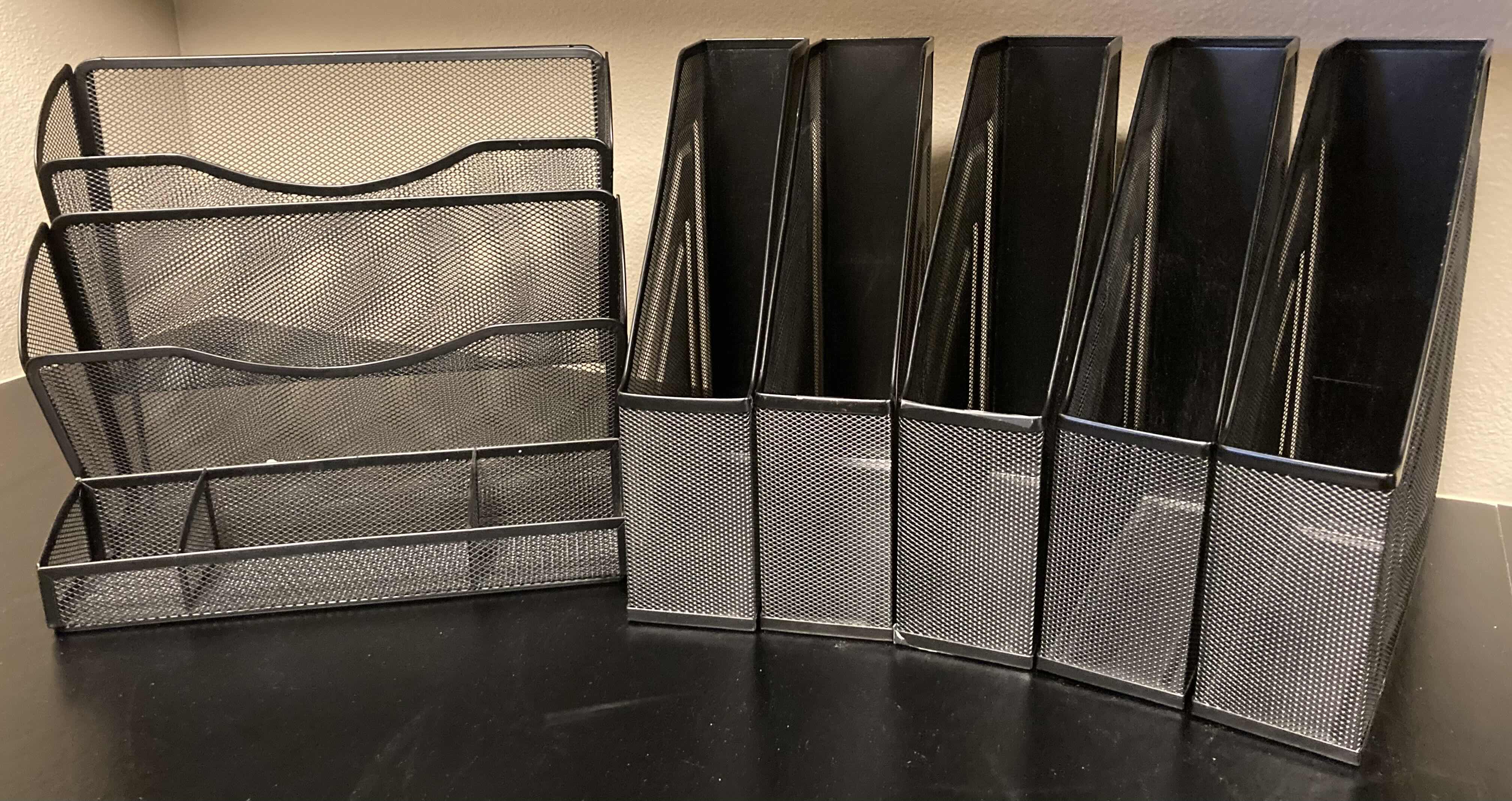 Photo 1 of BLACK METAL MESH FILE HOLDERS (6)