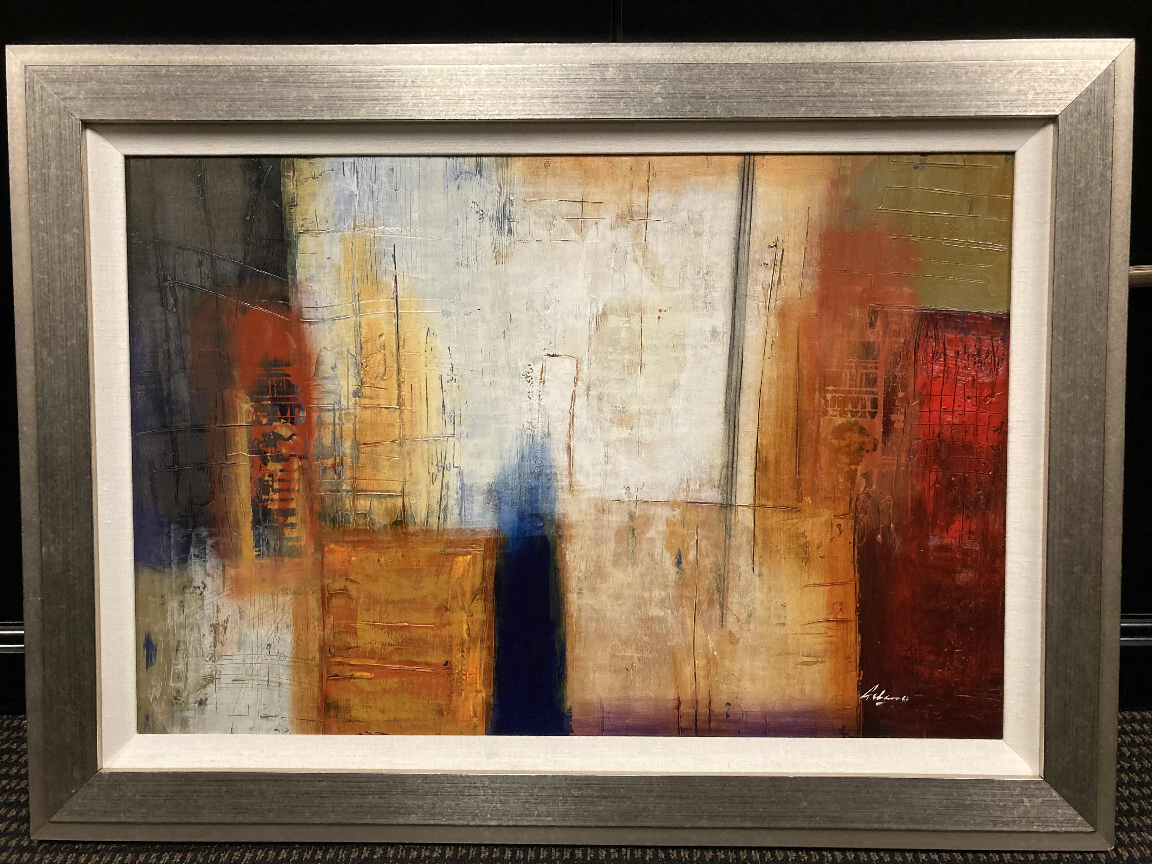 Photo 1 of ABSTRACT ART FRAMED CANVAS ARTWORK SIGNED BY ARTIST 37” X 27”