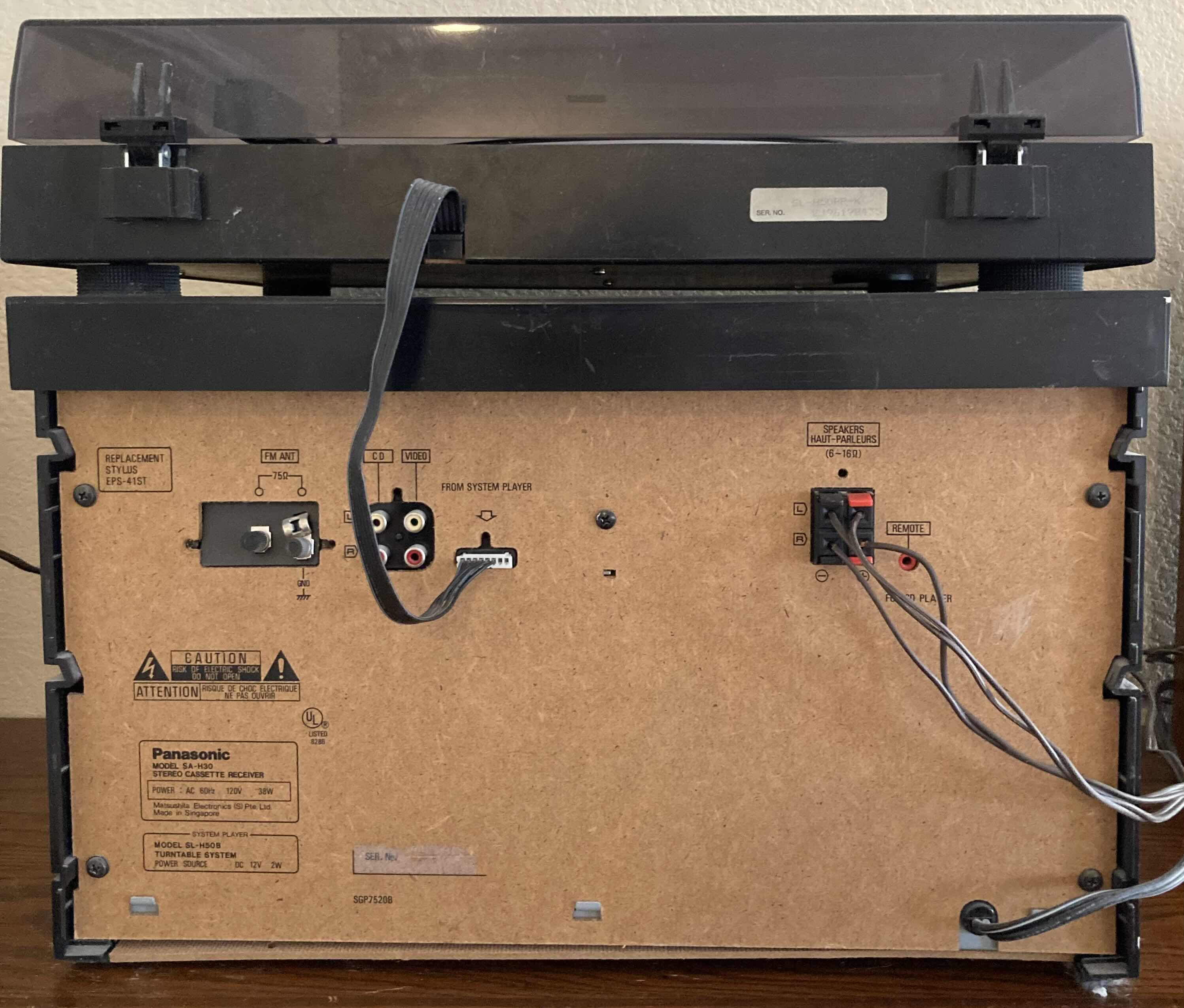 Photo 6 of PANASONIC DC SERVO TURNTABLE, STERO TURNER, CONTROL AMPLIFIER, DOUBLE CASSETTE DECK STERO SYSTEM W A3 SPEAKERS (2) & INFINITY CENTER CHANNEL