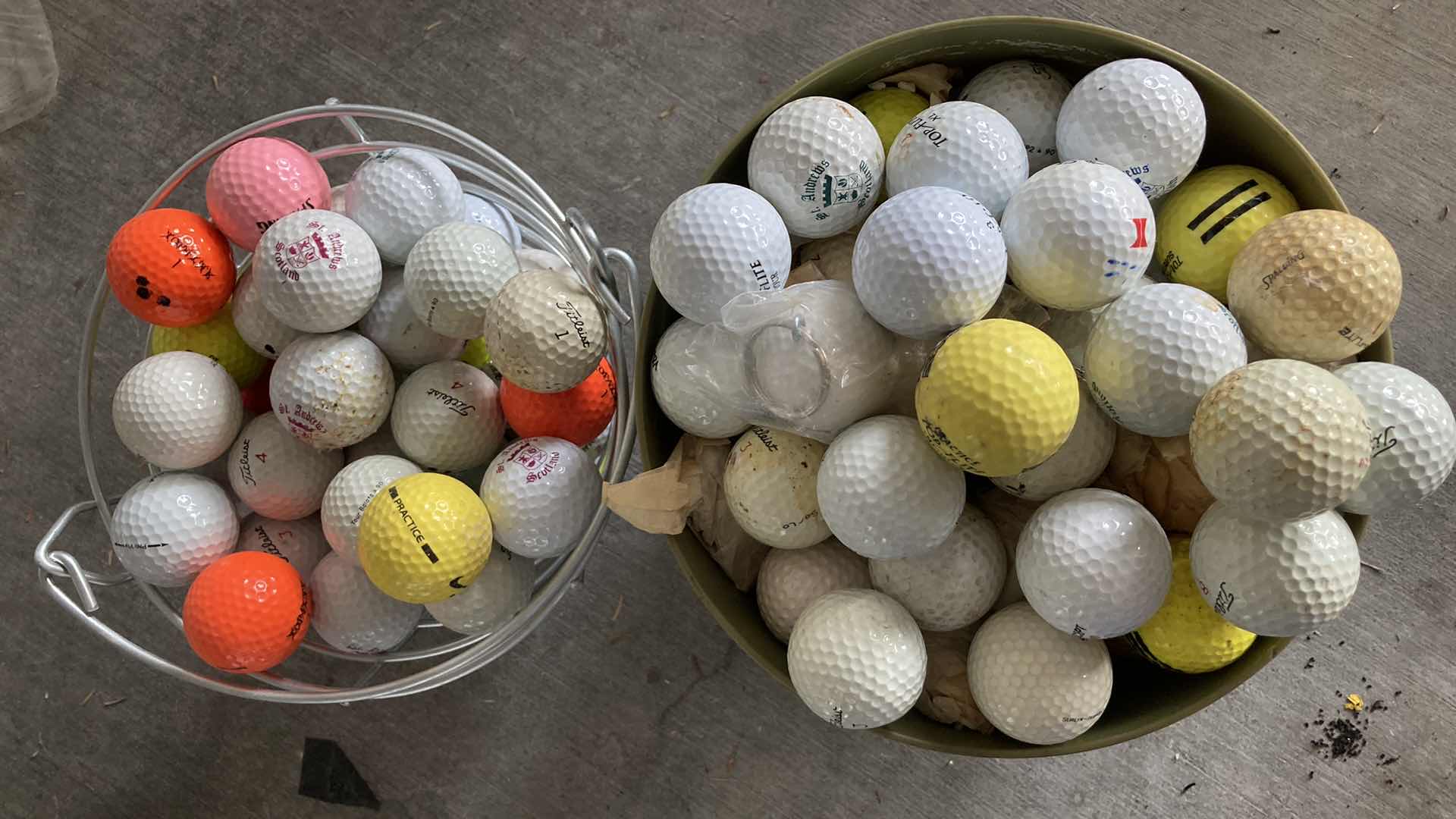 Photo 1 of GOLF BALLS- VARIOUS BRANDS CONTAINERS DIMENSIONS 8.5” X 9”