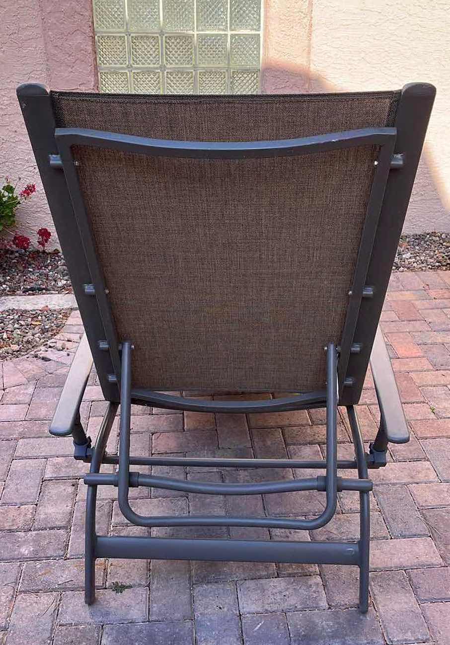 Photo 3 of SUNBRELLA GRAY SLING PATIO CHAISE LOUNGE CHAIR 30” X 86” 17”-43.5”