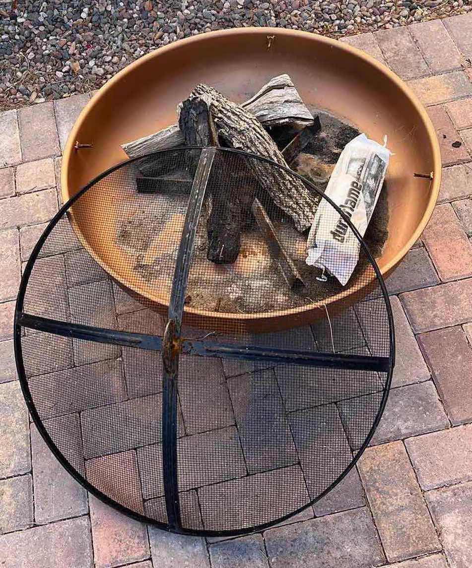 Photo 3 of BRONZE & BLACK FINISH ROUND FIRE PIT W MESH LID 28” X 19”