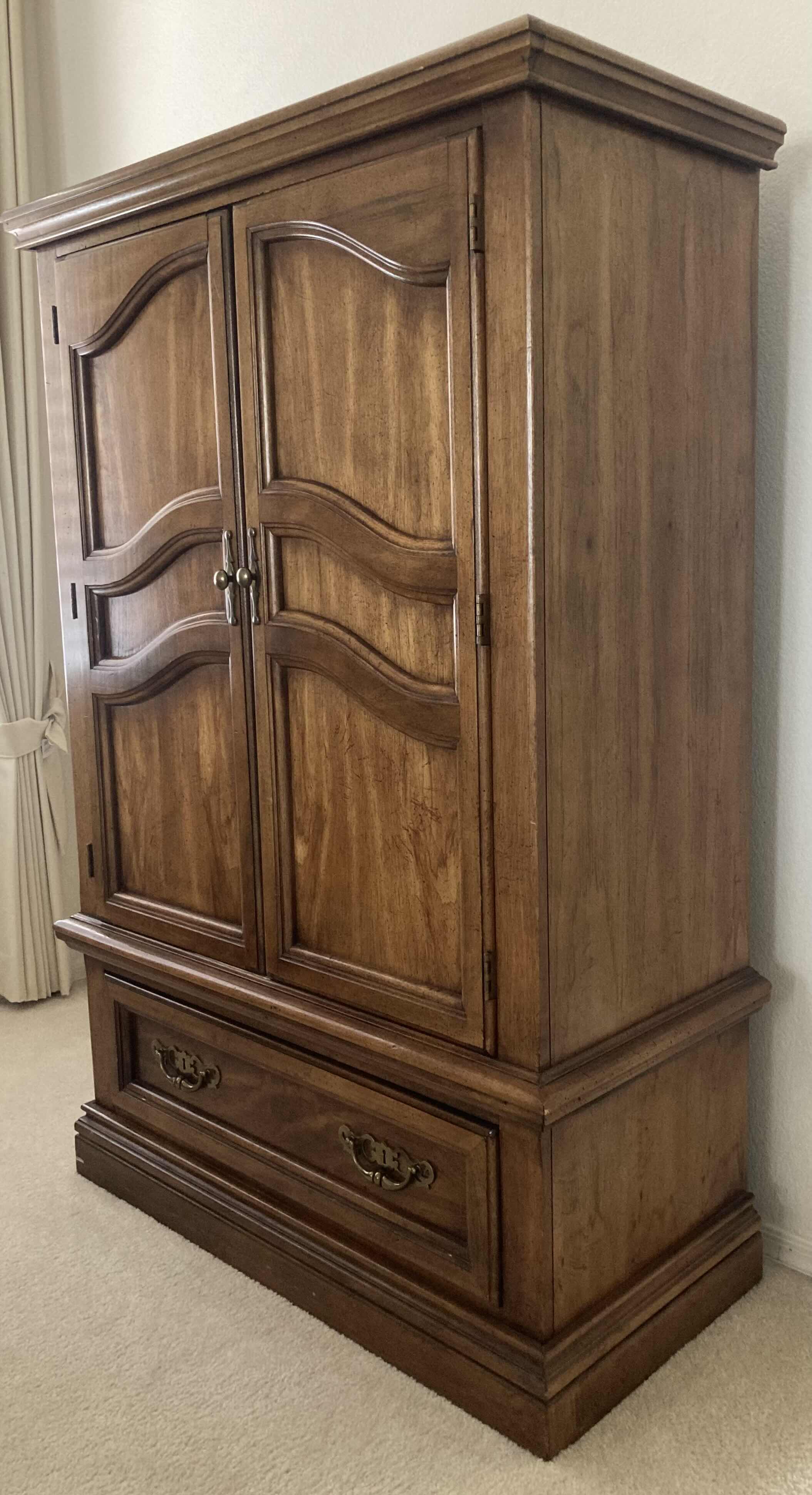 Photo 3 of ANTIQUE WOOD ARMOIRE 38” X 18” H58”