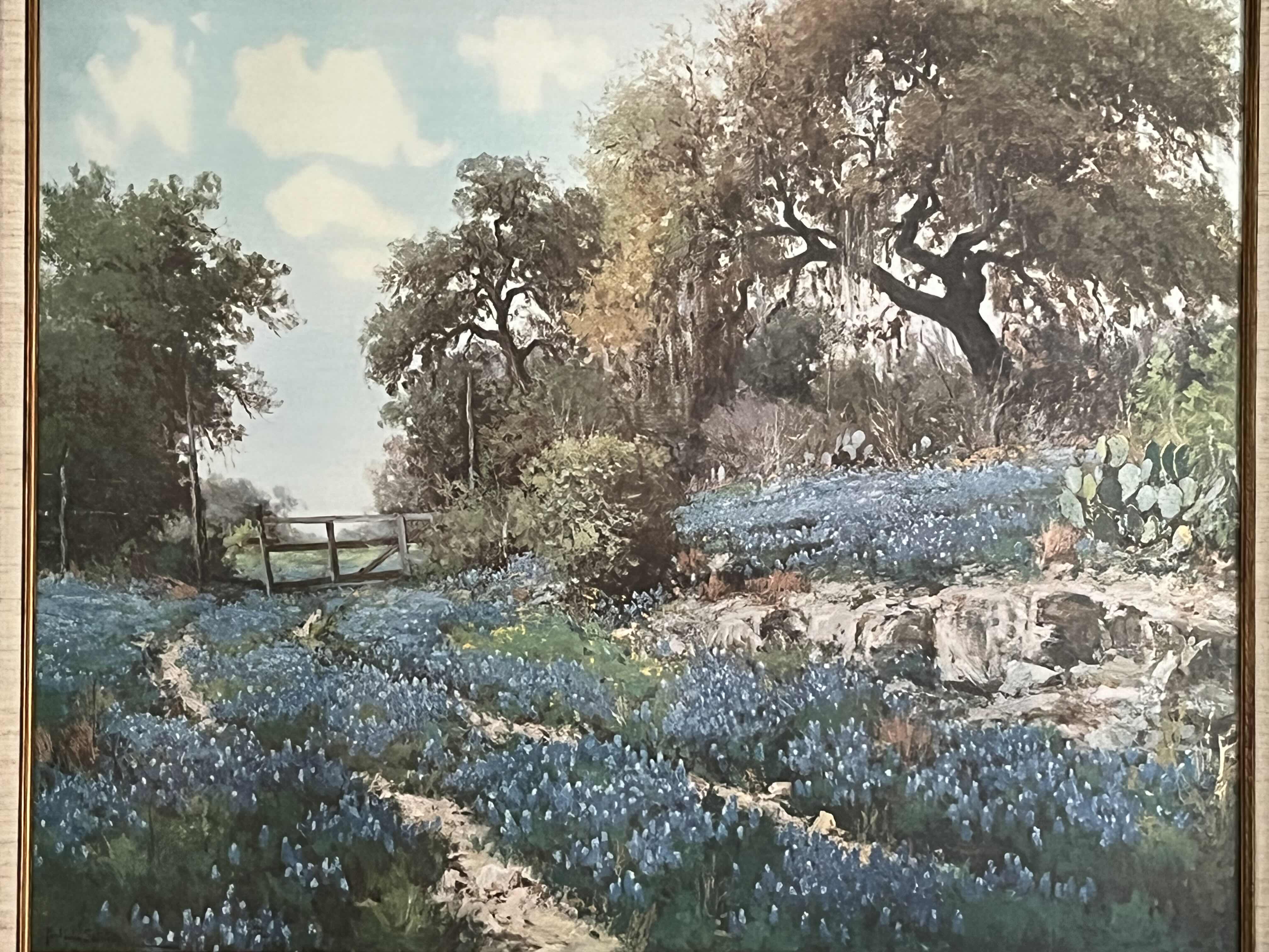 Photo 2 of BLUE BONNET FRAMED REPRINT ARTWORK BY PROFIRIO SALINAS 37” X 31”