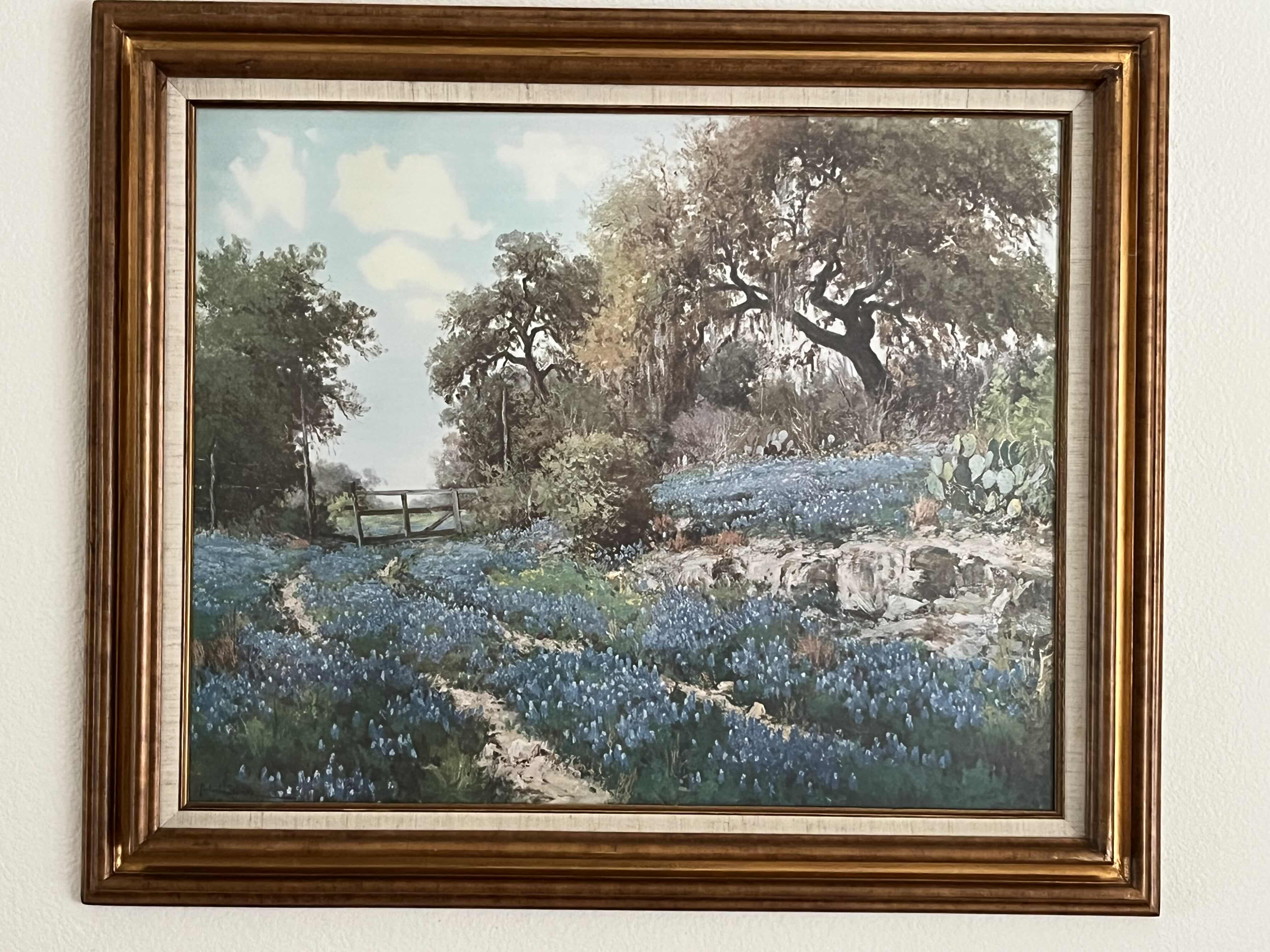 Photo 1 of BLUE BONNET FRAMED REPRINT ARTWORK BY PROFIRIO SALINAS 37” X 31”