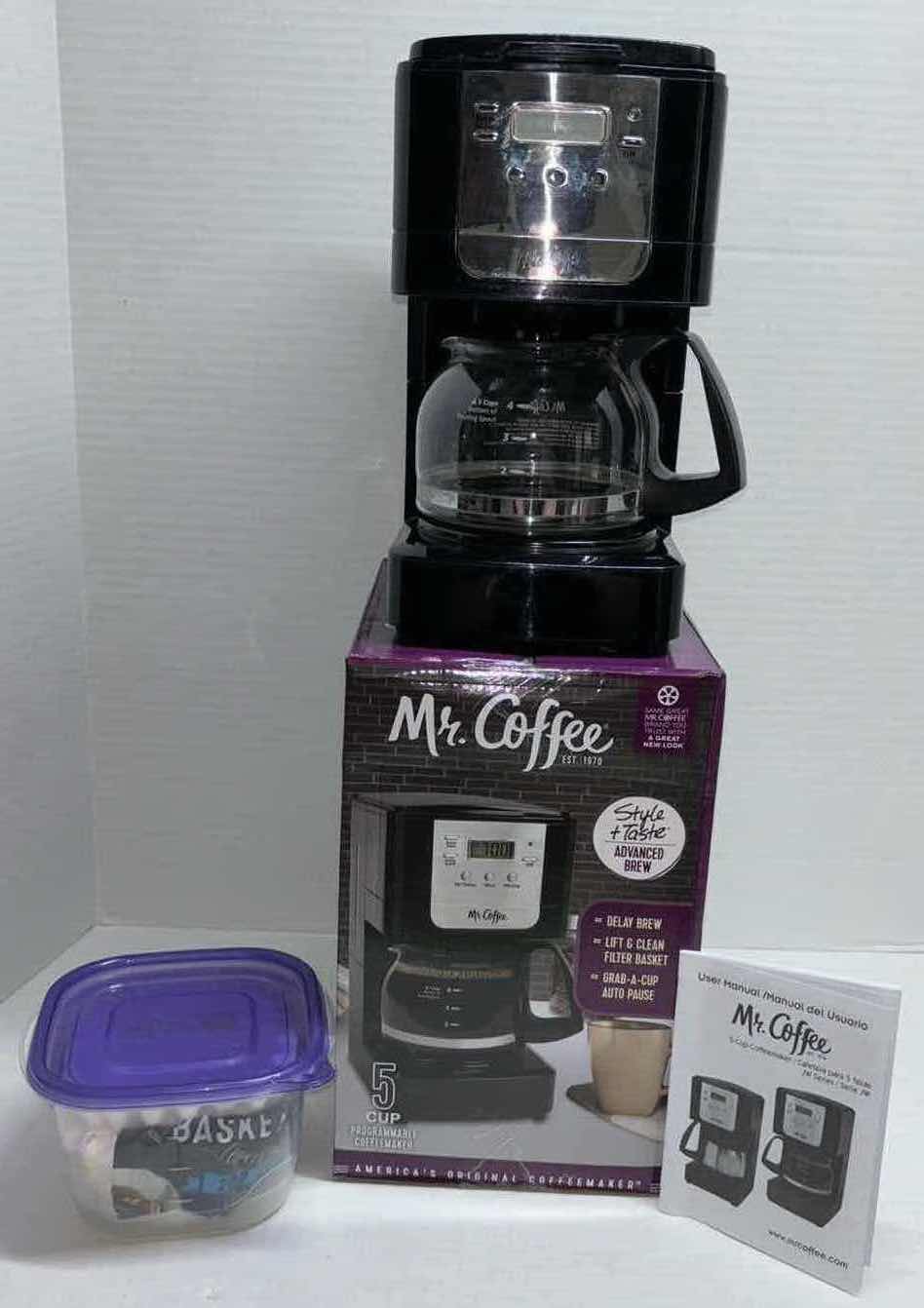 Photo 1 of MR. COFFEE STYLE & TASTE ADVANCED BREW 5 CUP PROGRAMMABLE COFFEE MAKER W USER MANUAL & FILTERS