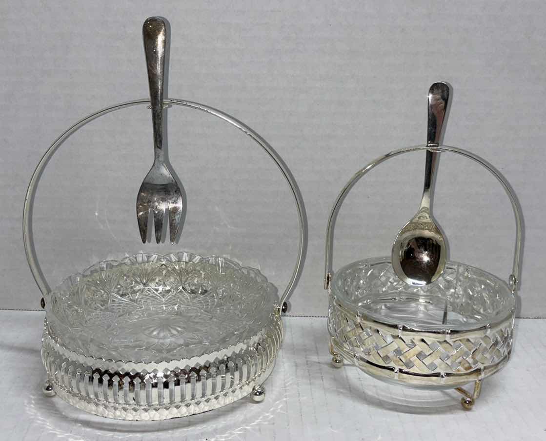 Photo 2 of SILVER PLATED & CRYSTAL SERVING DISHES & UTENSILS