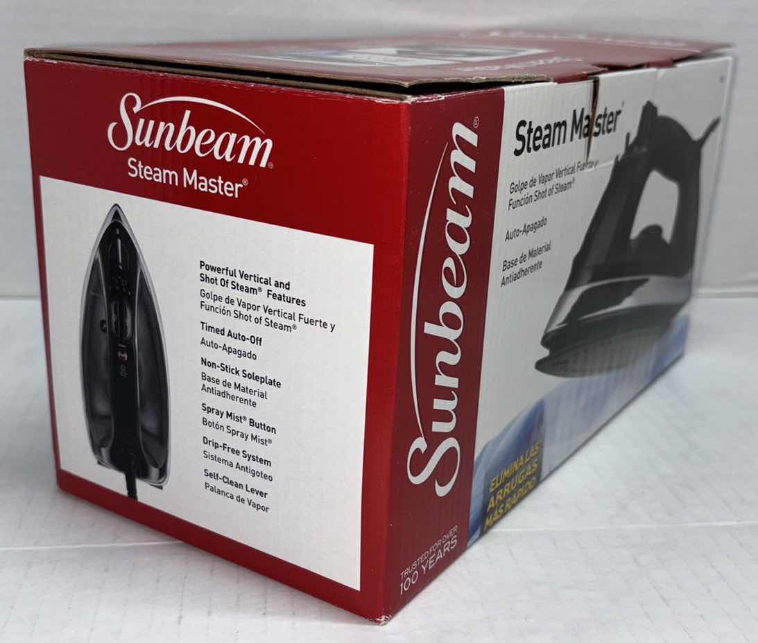 Photo 2 of NEW SUNBEAM STEAM MASTER IRON W AUTOMATIC SHUT-OFF & NON-STICK SOLEPLATE