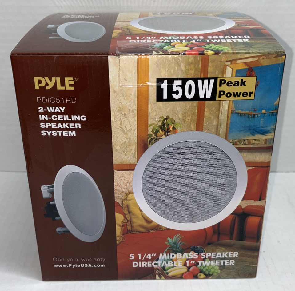 Photo 1 of NEW PYLE USA 2-WAY IN-CEILING SPEAKER SYSTEM, 5.25” MIDBASS SPEAKER DIRECTABLE 1” TWEETER (ONE PAIR)