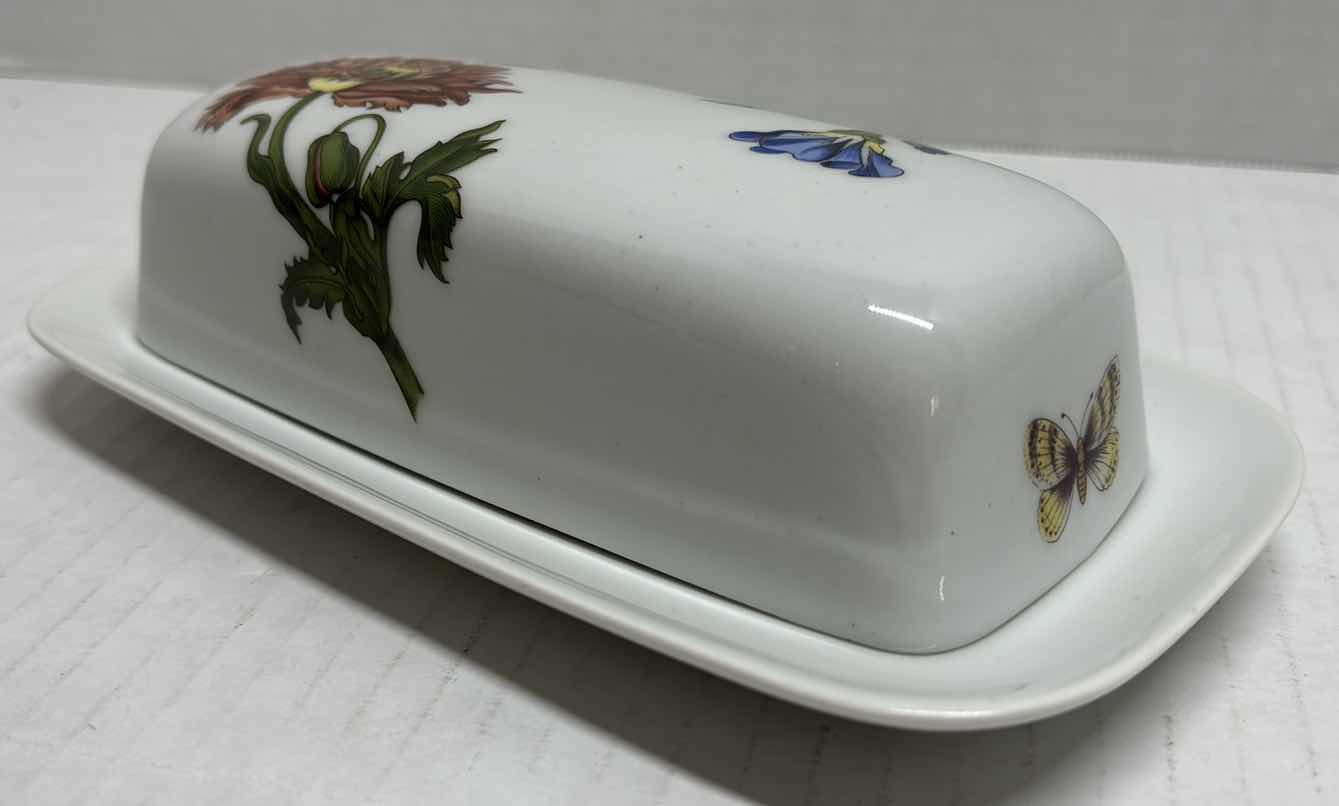 Photo 1 of  “CAROLINE” BY BIA CORDON BLEU 1/4 LB COVERED BUTTER PORCELAIN DISH