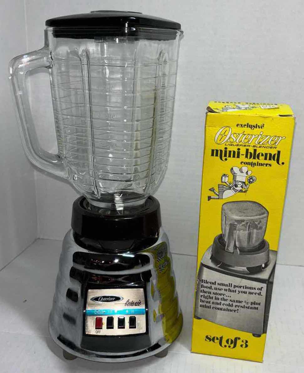 Photo 1 of NEW OSTERIZER GALAXIE BLENDER & SET OF 3 MINI-BLEND CONTAINERS  (MODEL 481)