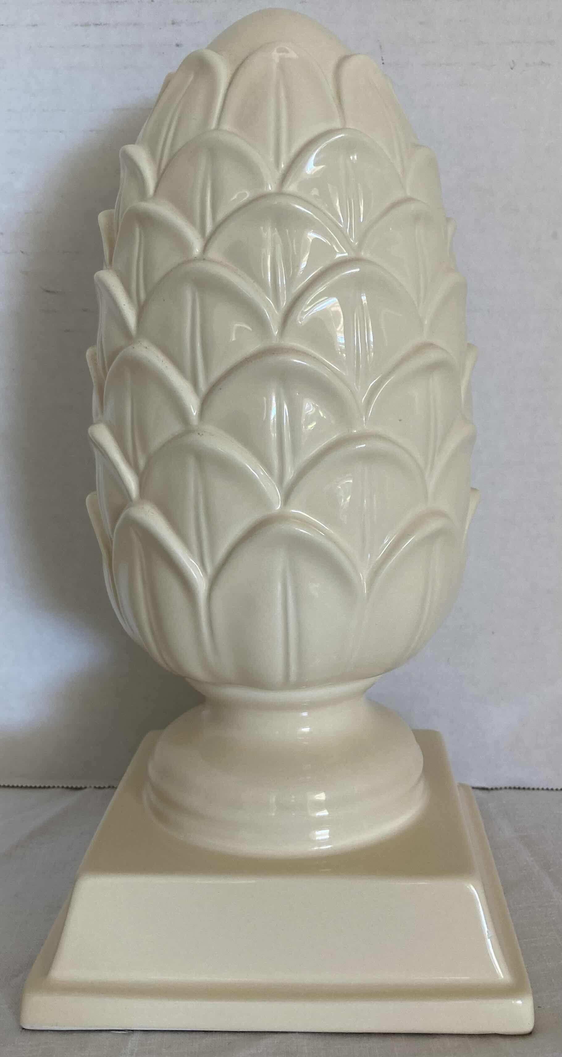 Photo 2 of HOME CREAM CERAMIC ARTICHOKE STATUE & URN PLANTER H12.5”