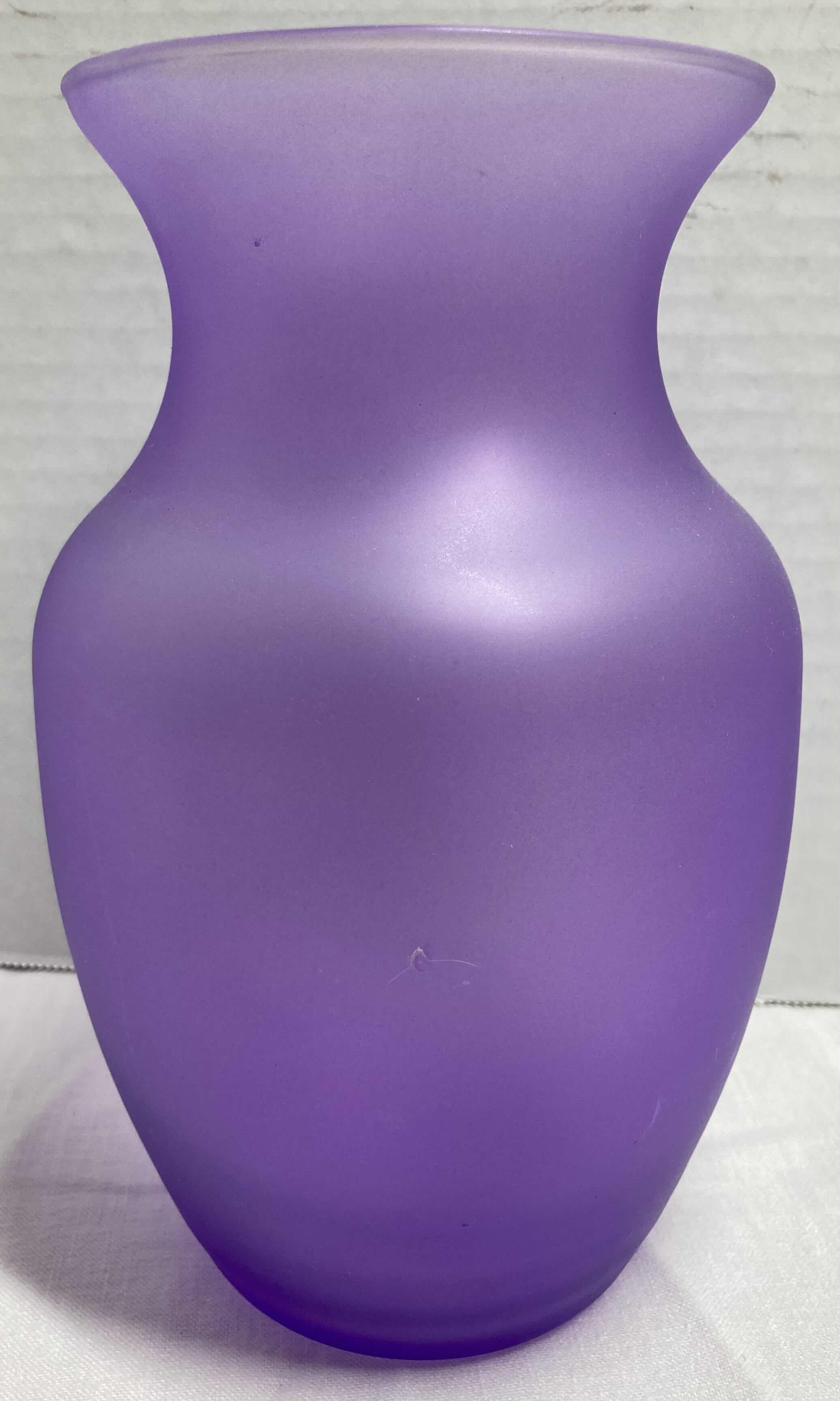 Photo 2 of PURPLE GLASS VASES H9”