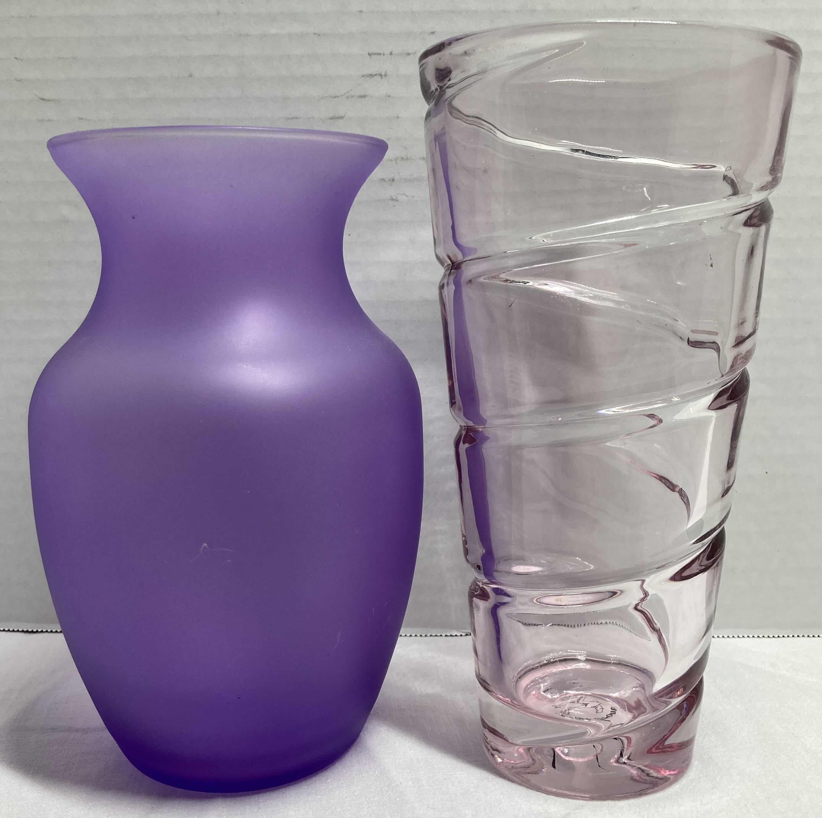 Photo 1 of PURPLE GLASS VASES H9”