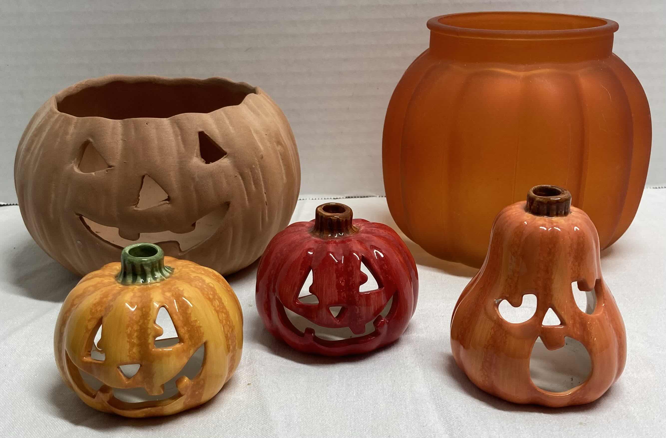 Photo 1 of HALLOWEEN PUMPKIN DECORATIONS & CANDLE HOLDERS (5)