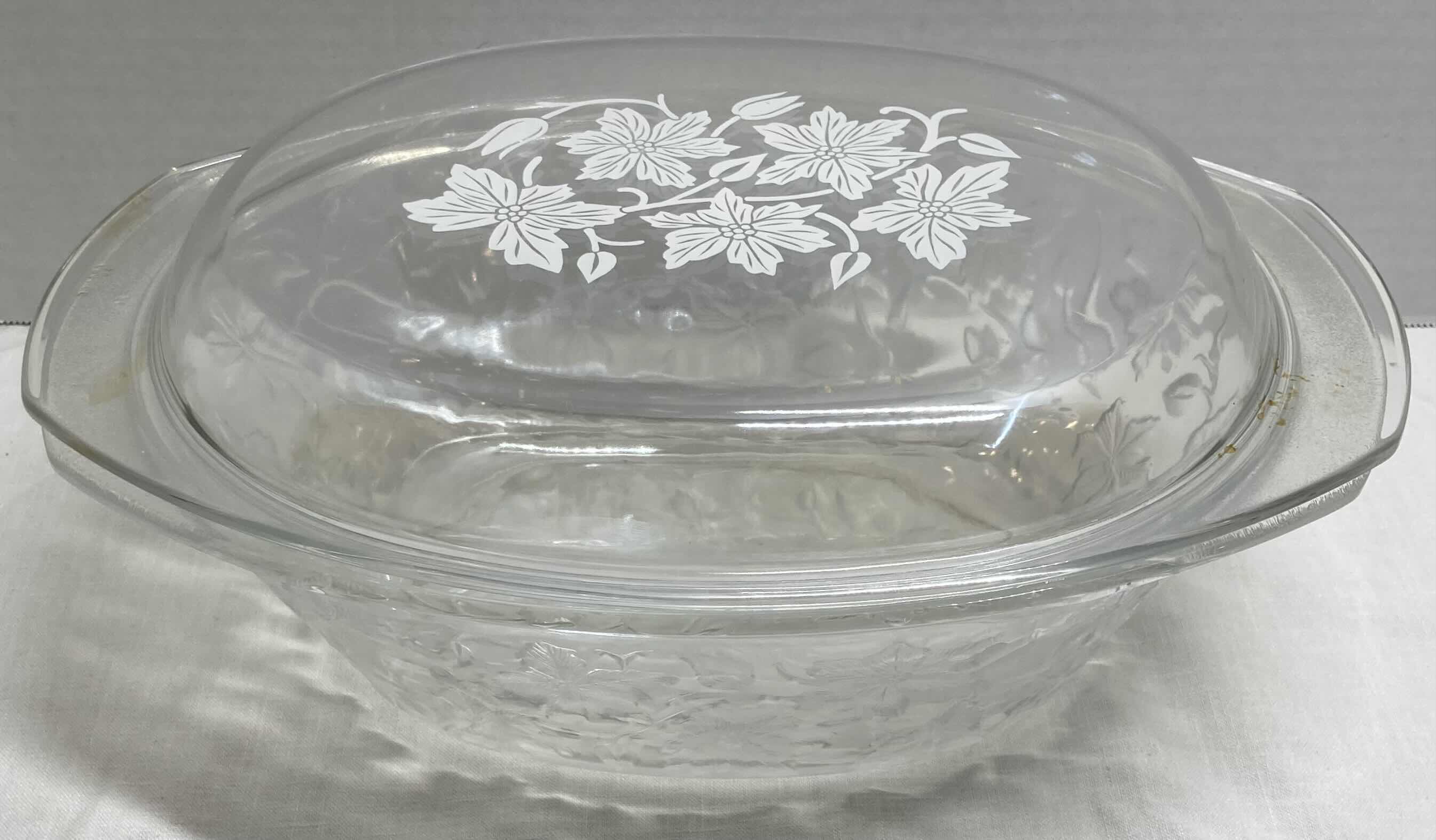 Photo 1 of PRINCESS HOUSE FANTASIA GLASS OVAL CASSEROLE DISH W LID 13” X 9” H5.5”