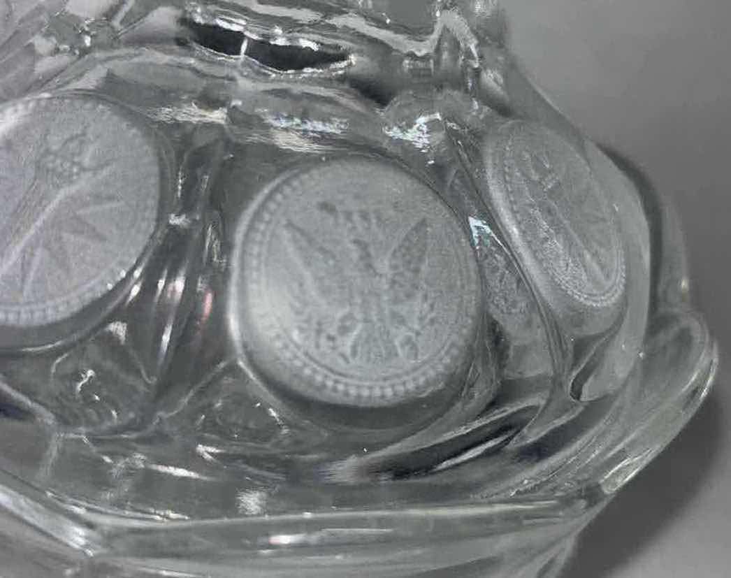 Photo 3 of VINTAGE 8.5” FOSTORIA COIN GLASS “WEDDING BOWL” CANDY COMPOTE DISH