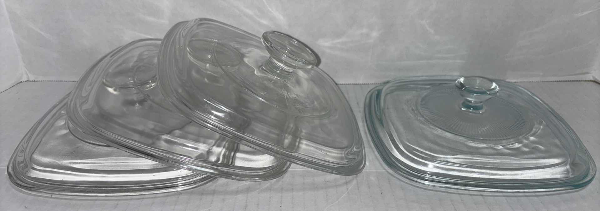 Photo 1 of 4 PC GLASS CORNING WARE LIDS 6.5” X 6.5”