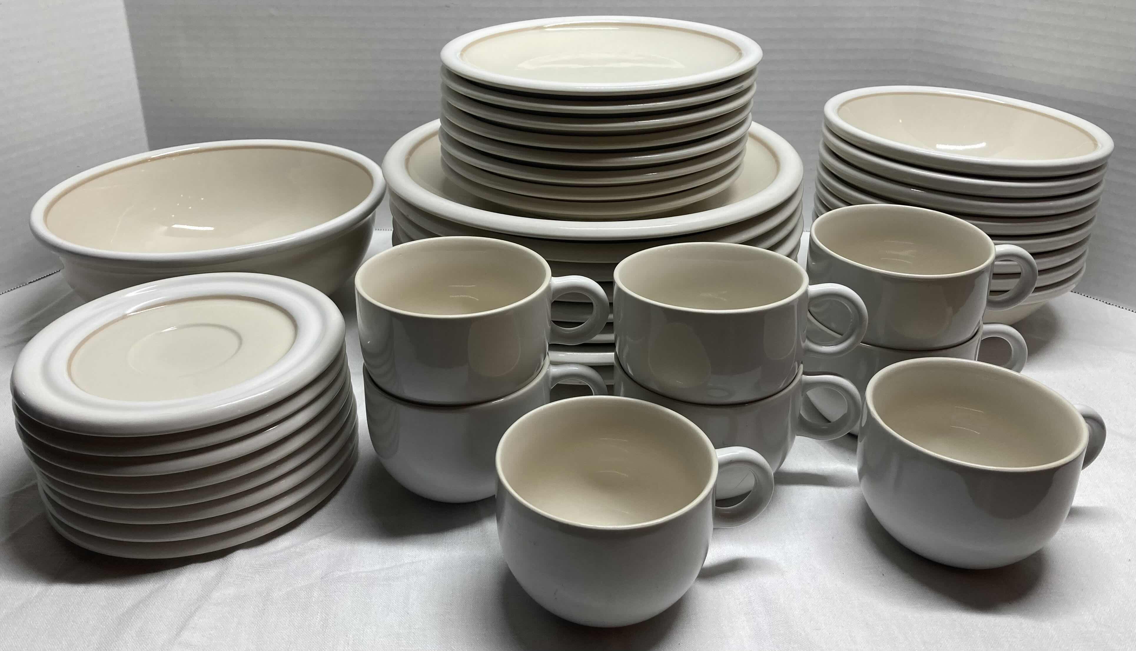 Photo 1 of EPOCH CREAM STONEWARE DINNERWARE SET (41PC)