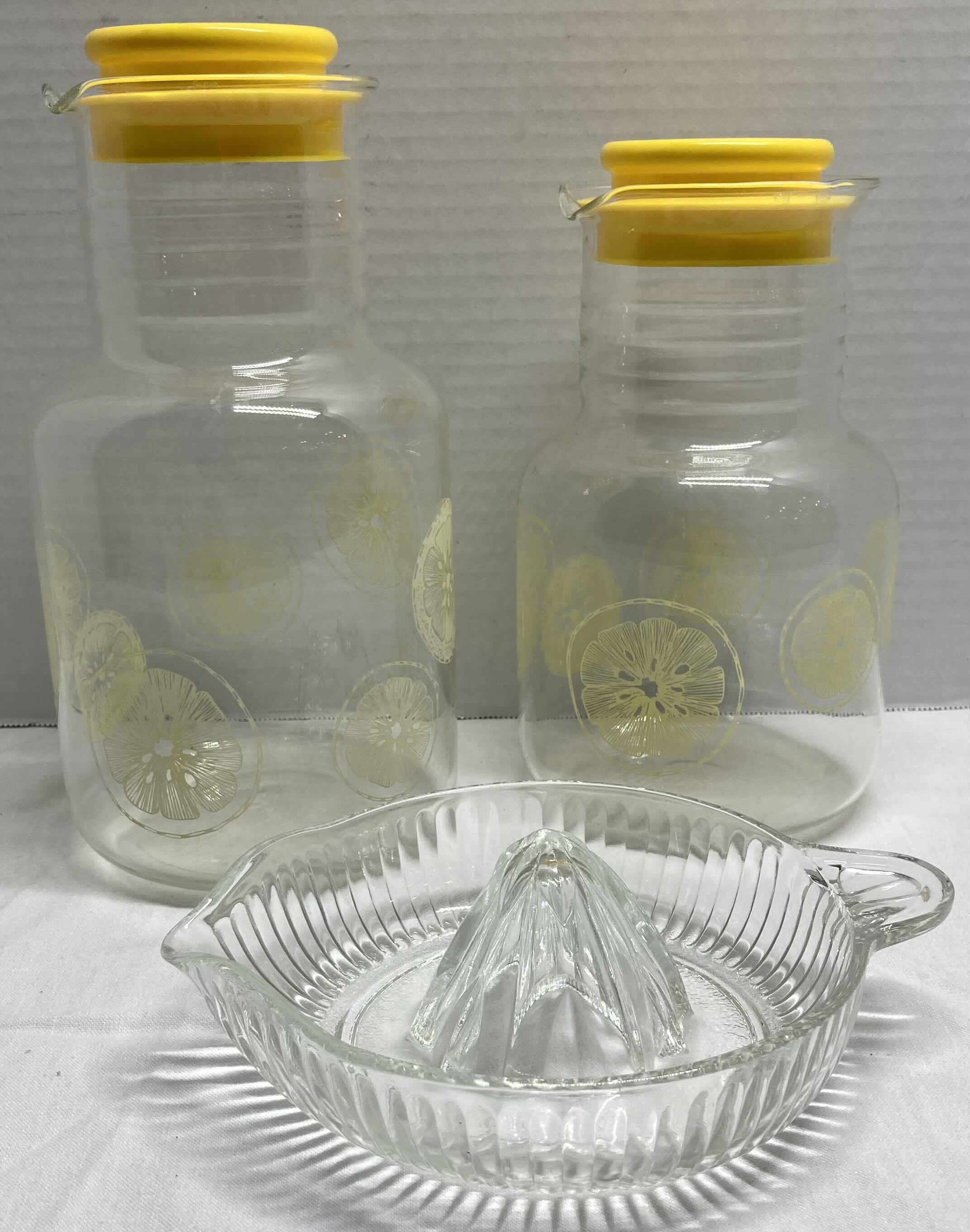 Photo 1 of PYREX GLASS LEMONADE PITCHERS W GLASS JUICER